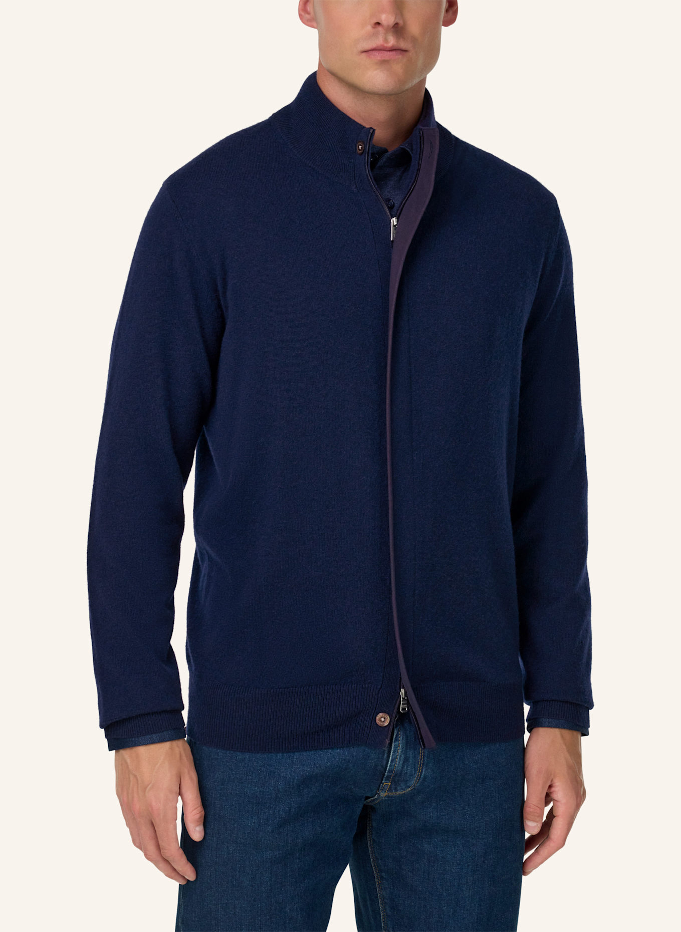 BOGGI MILANO Rollkragenpullover aus Cashmere: BLAU