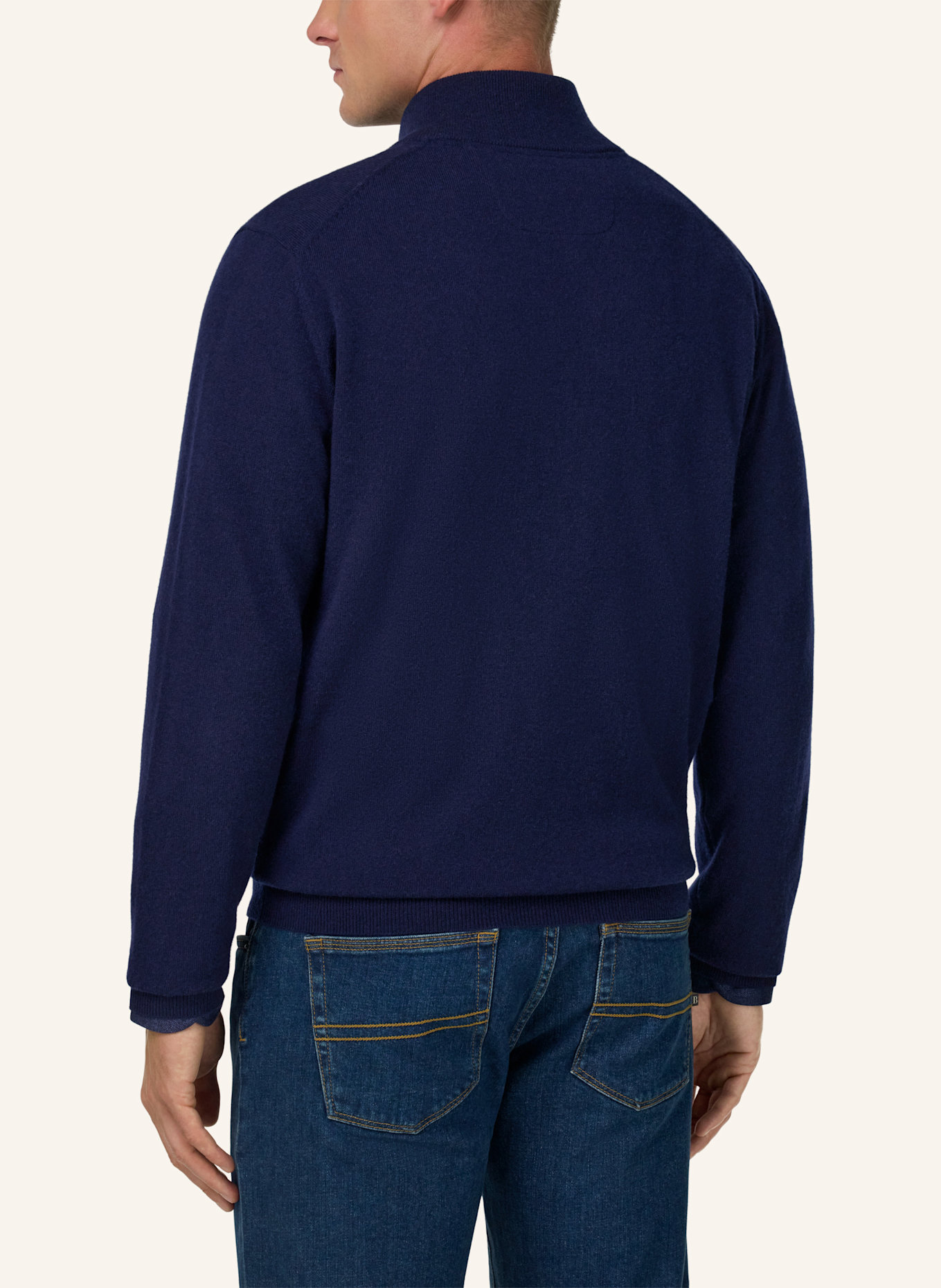 BOGGI MILANO Rollkragenpullover aus Cashmere: BLAU