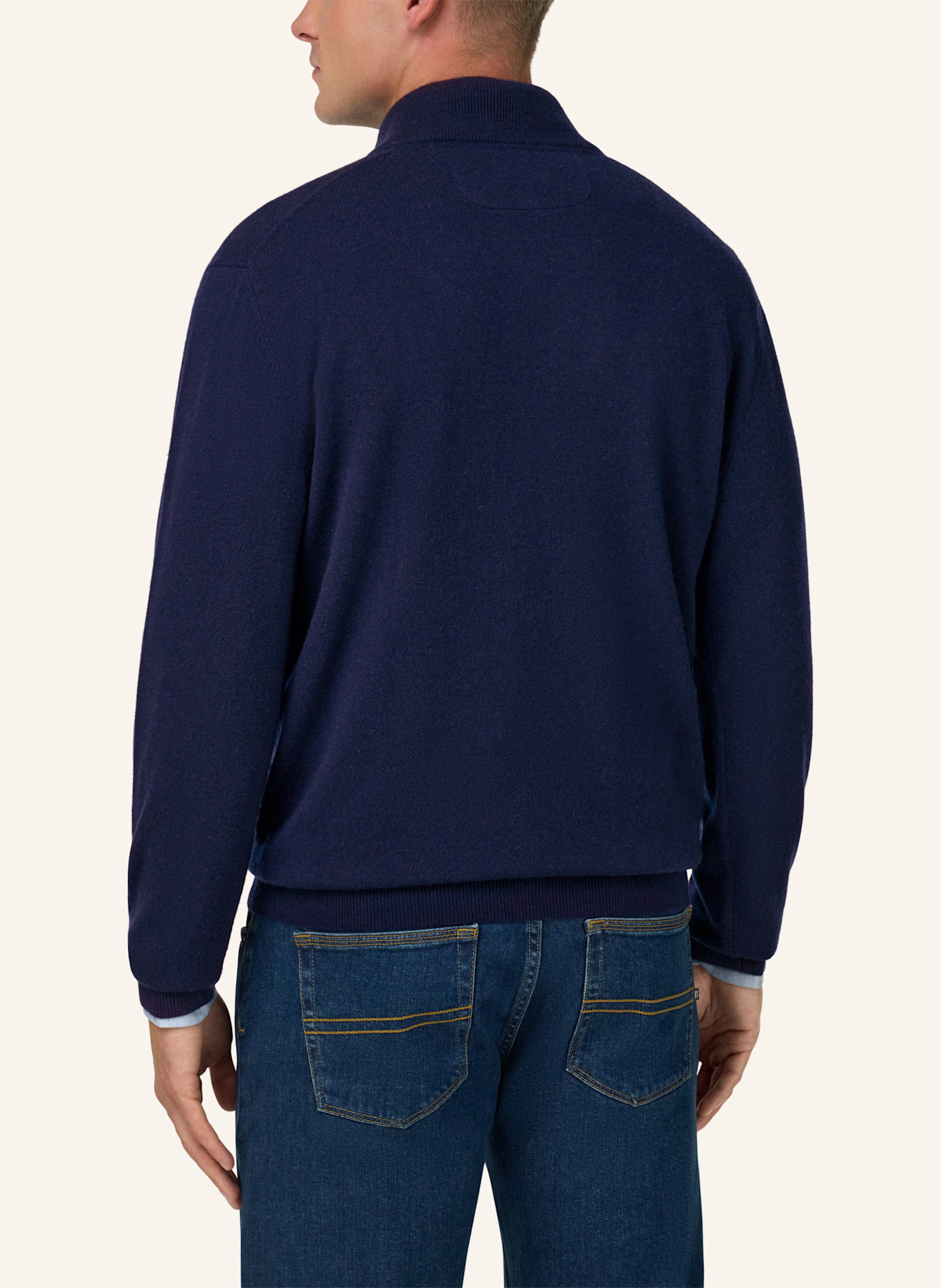 BOGGI MILANO Rollkragenpullover aus Cashmere: BLAU