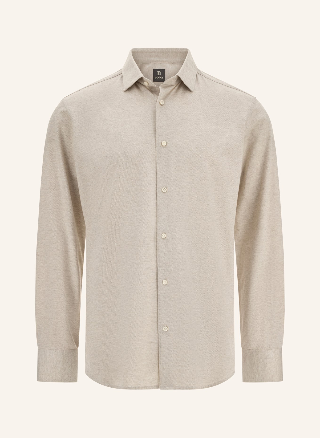 BOGGI MILANO Jerseyhemd Regular Fit: BEIGE