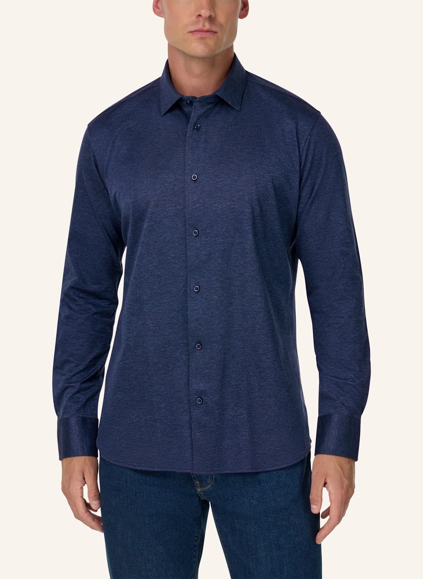 BOGGI MILANO Jerseyhemd Regular Fit: BLAU