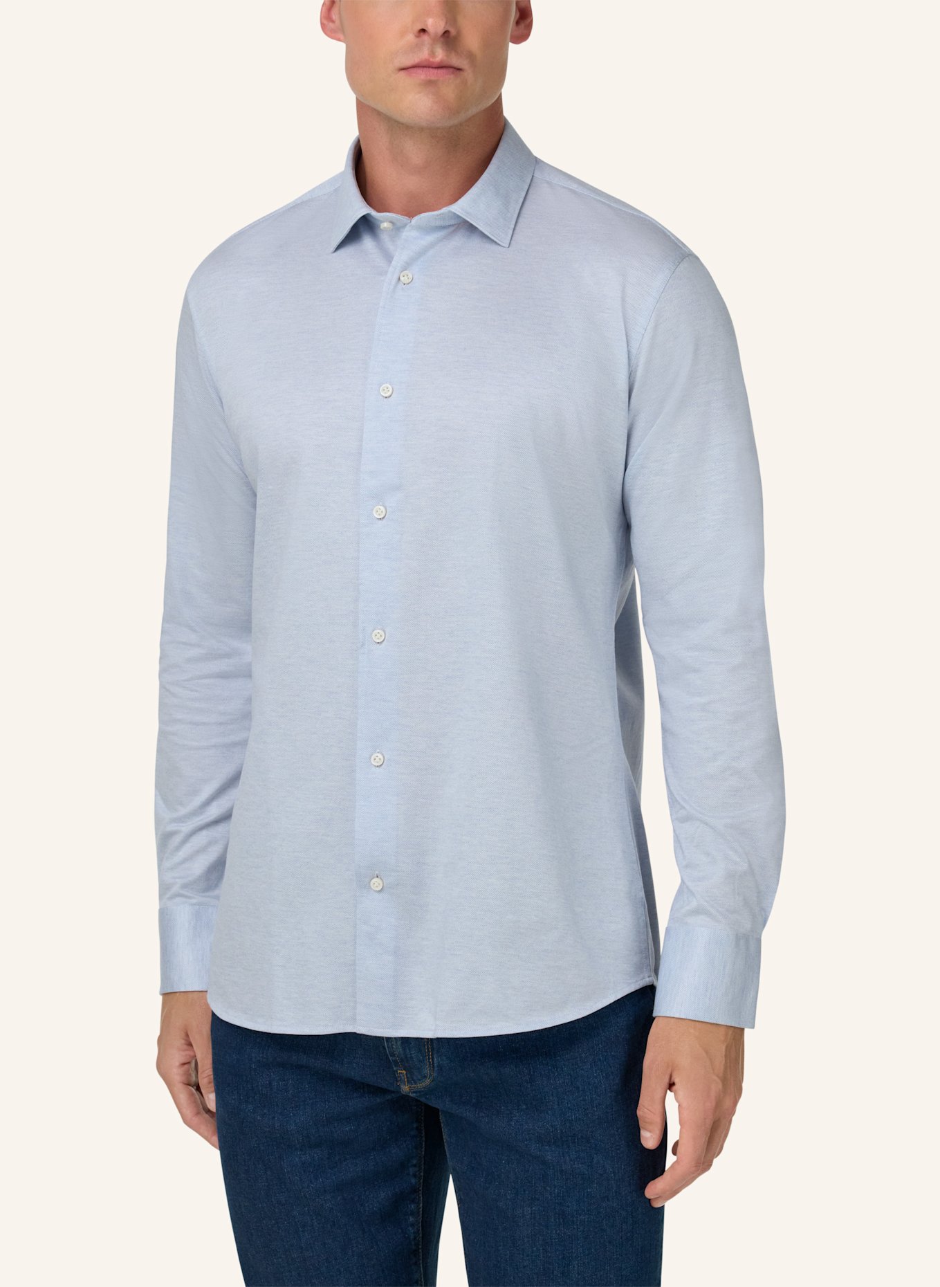 BOGGI MILANO Jerseyhemd Regular Fit: HELLBLAU