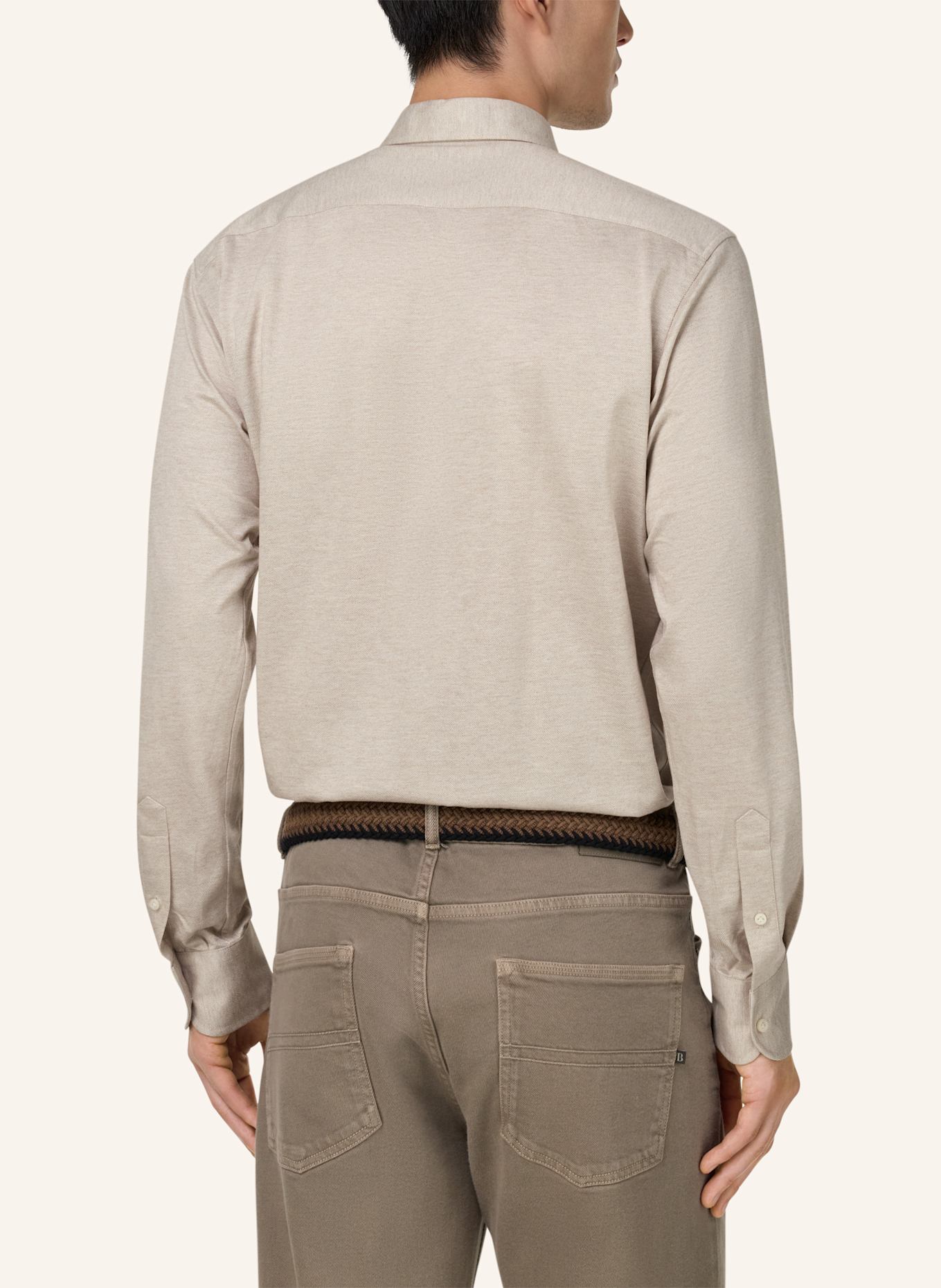 BOGGI MILANO Jerseyhemd Regular Fit: BEIGE