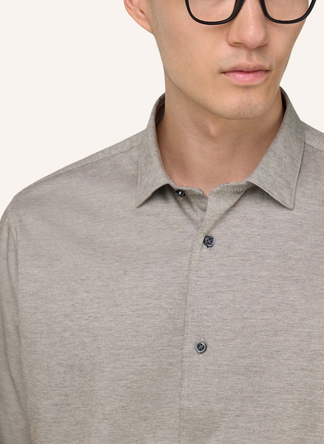 BOGGI MILANO Jerseyhemd Regular Fit: BRAUN