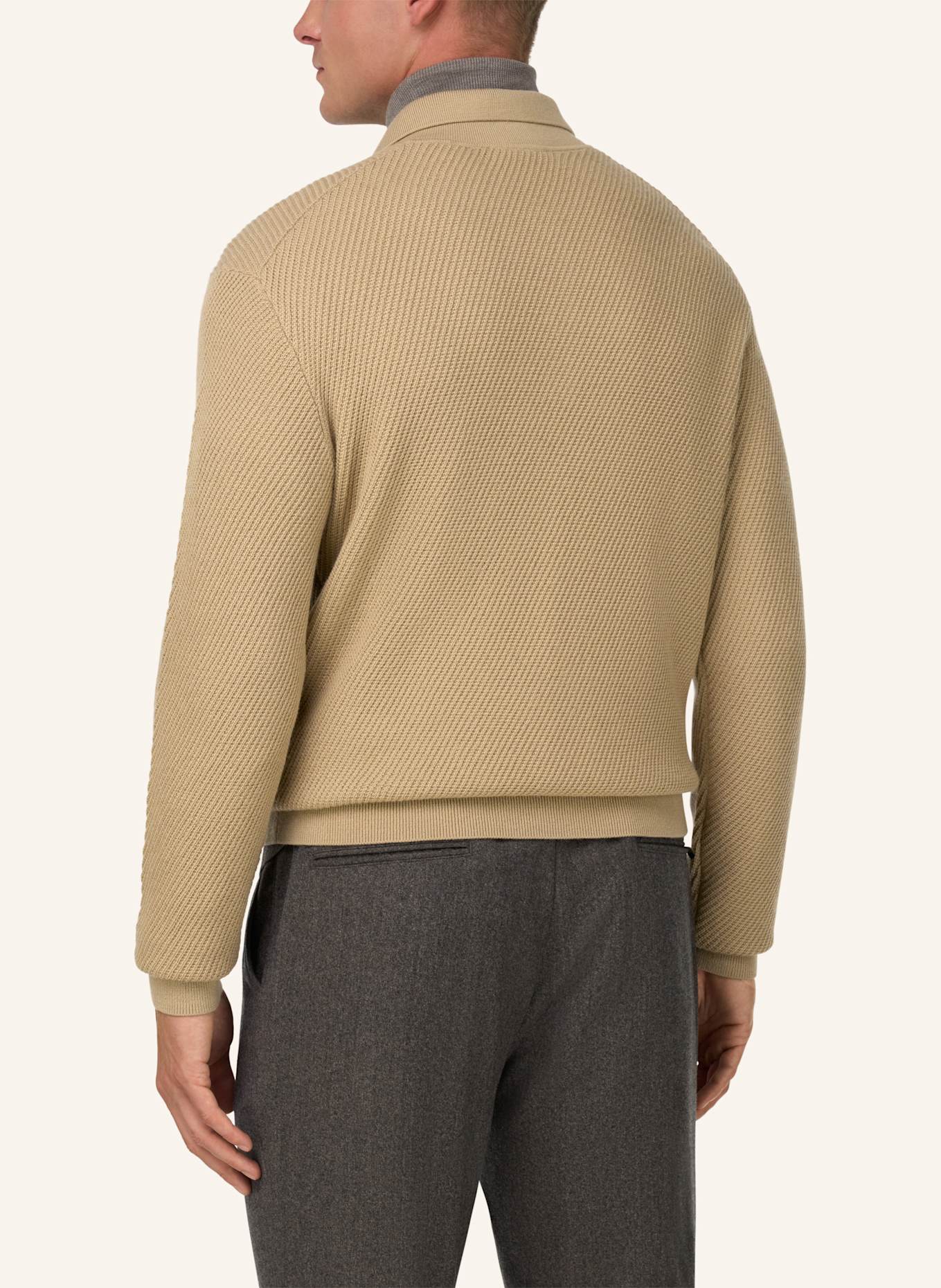 BOGGI MILANO Strick-Poloshirt: BEIGE