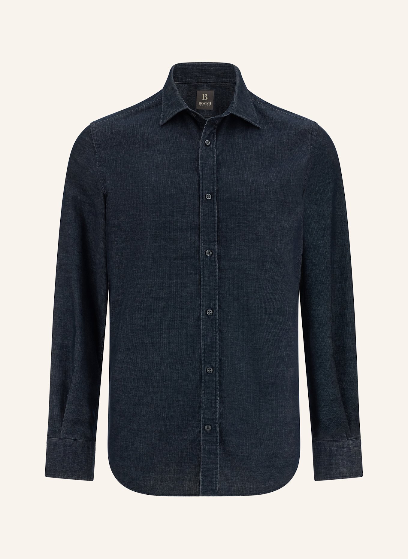 BOGGI MILANO Cordhemd Regular Fit: BLAU