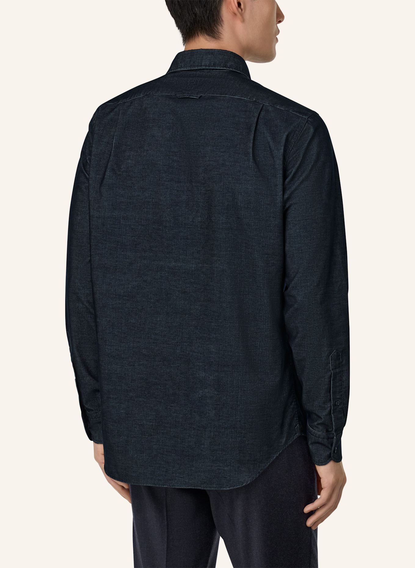 BOGGI MILANO Cordhemd Regular Fit: BLAU