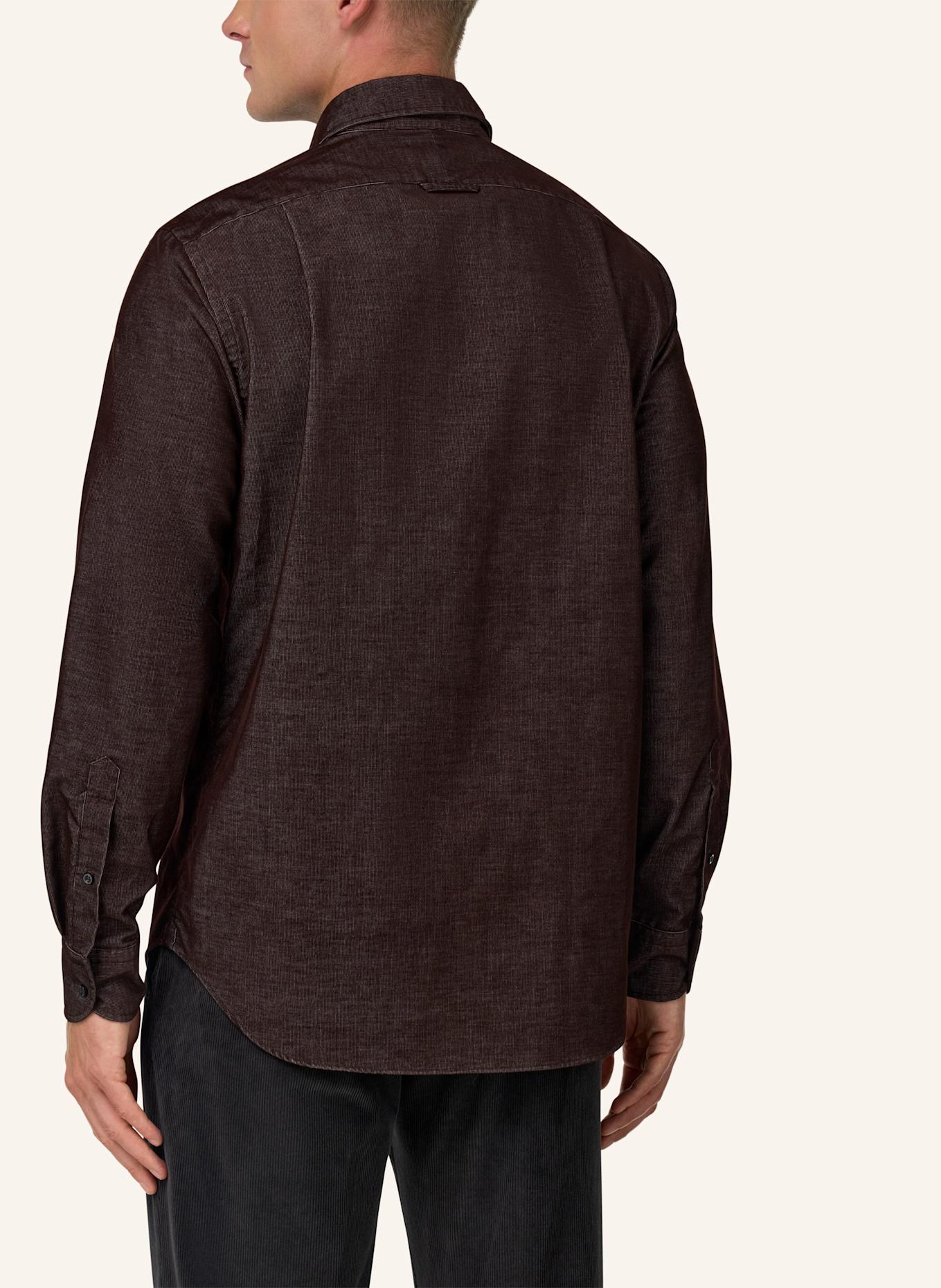 BOGGI MILANO Cordhemd Regular Fit: DUNKELBRAUN