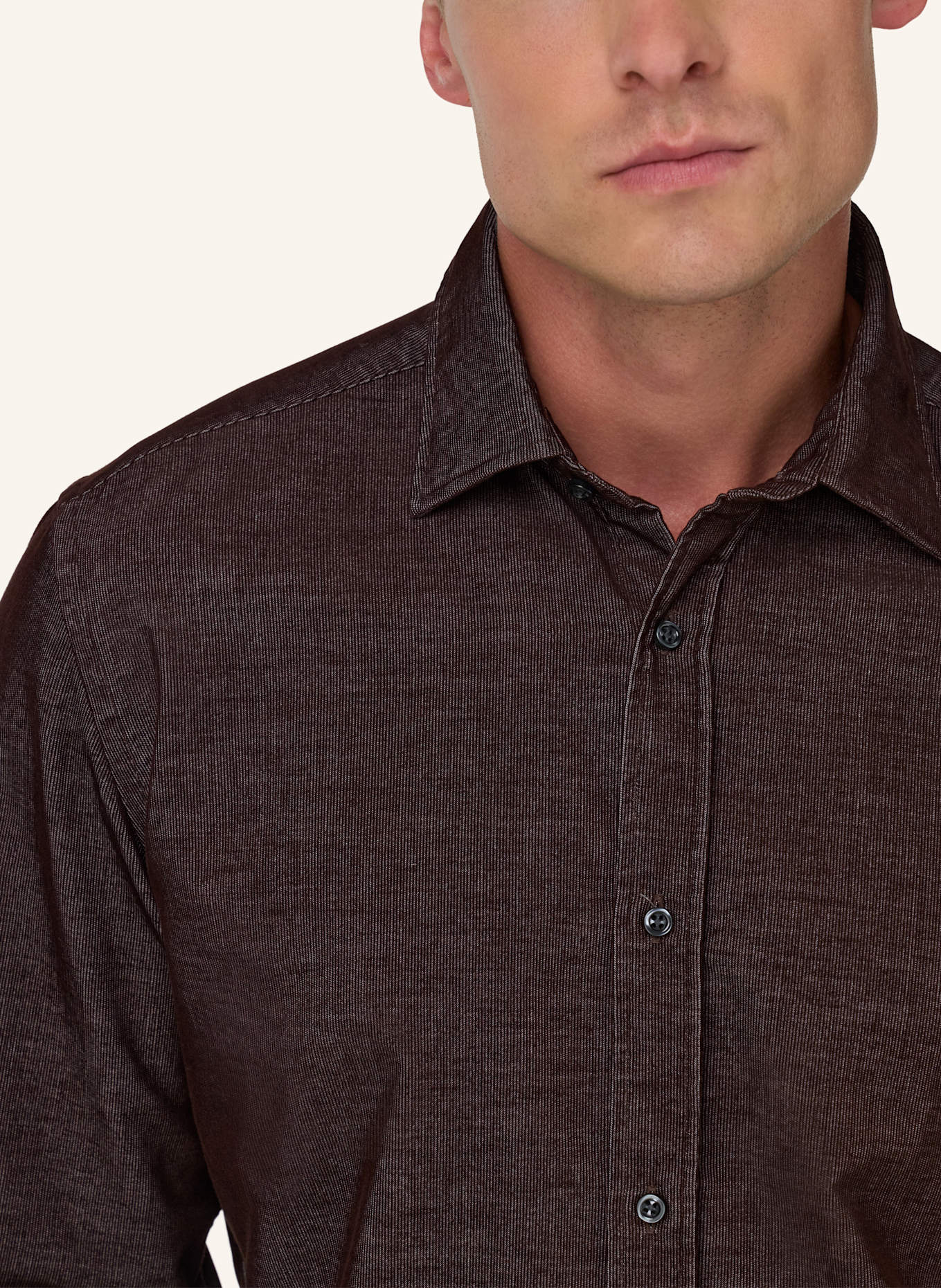 BOGGI MILANO Cordhemd Regular Fit: DUNKELBRAUN