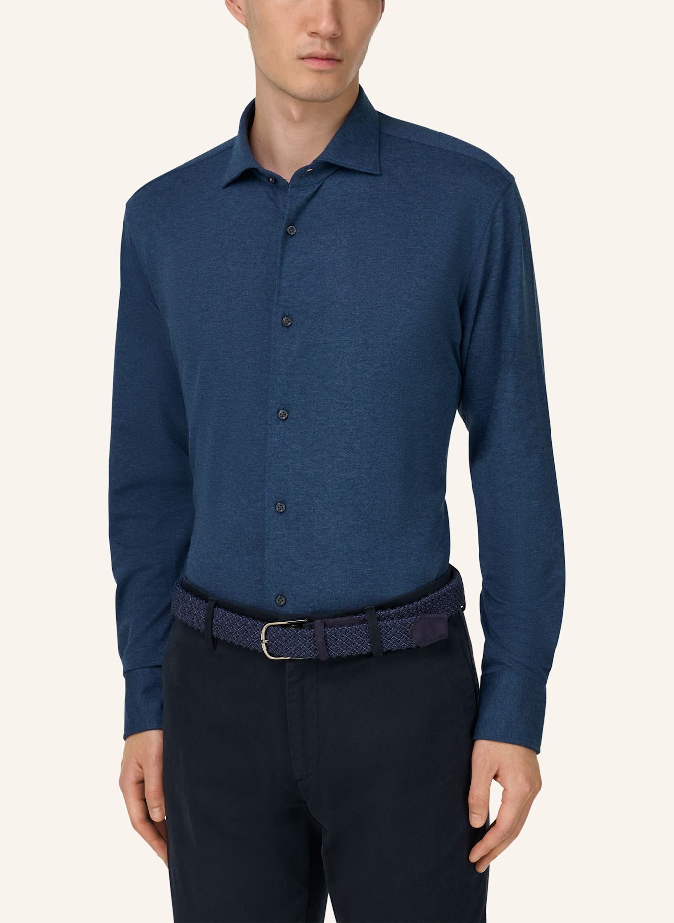 BOGGI MILANO Jerseyhemd Regular Fit: BLAU