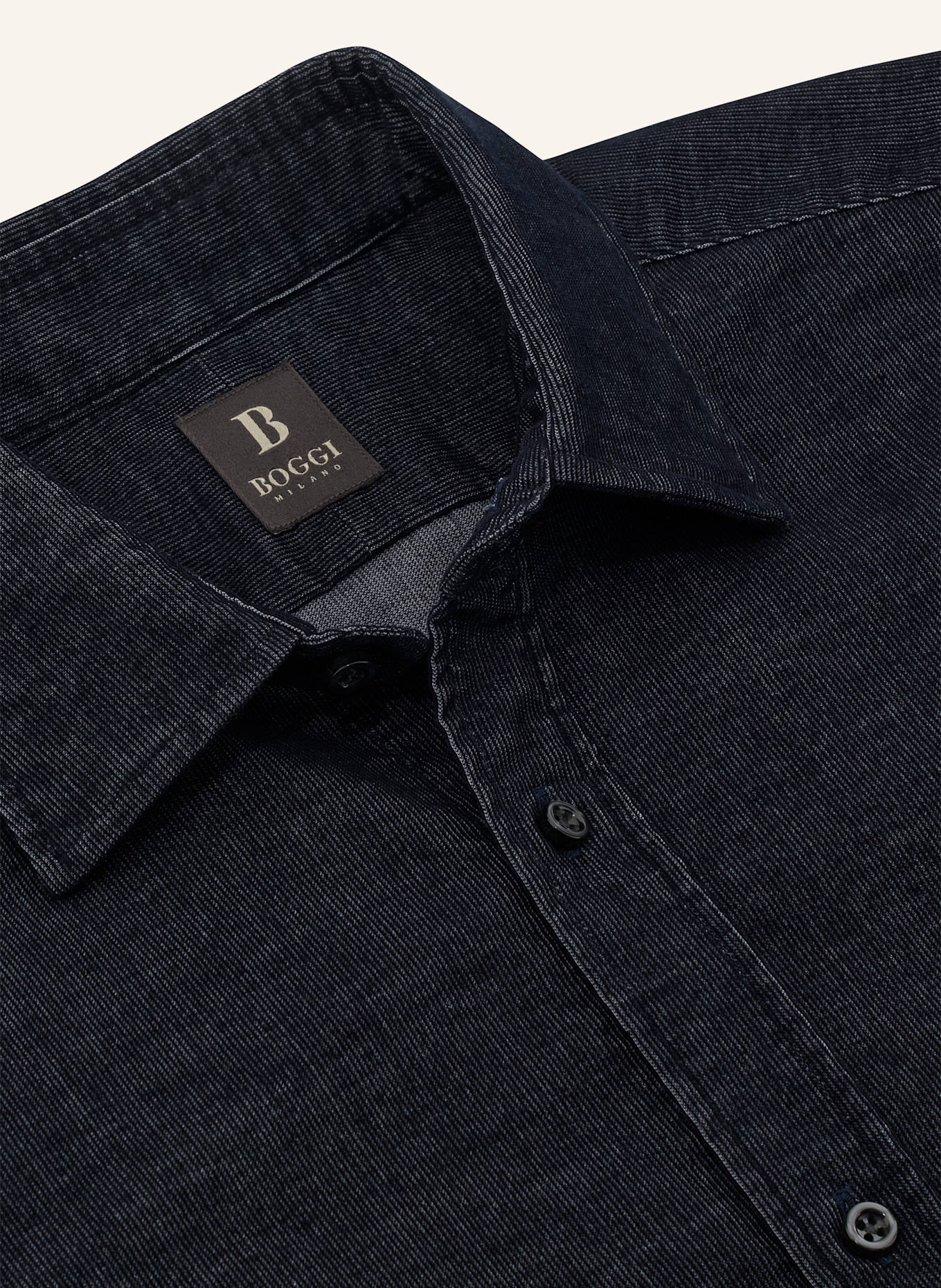 BOGGI MILANO Cordhemd Regular Fit: BLAU
