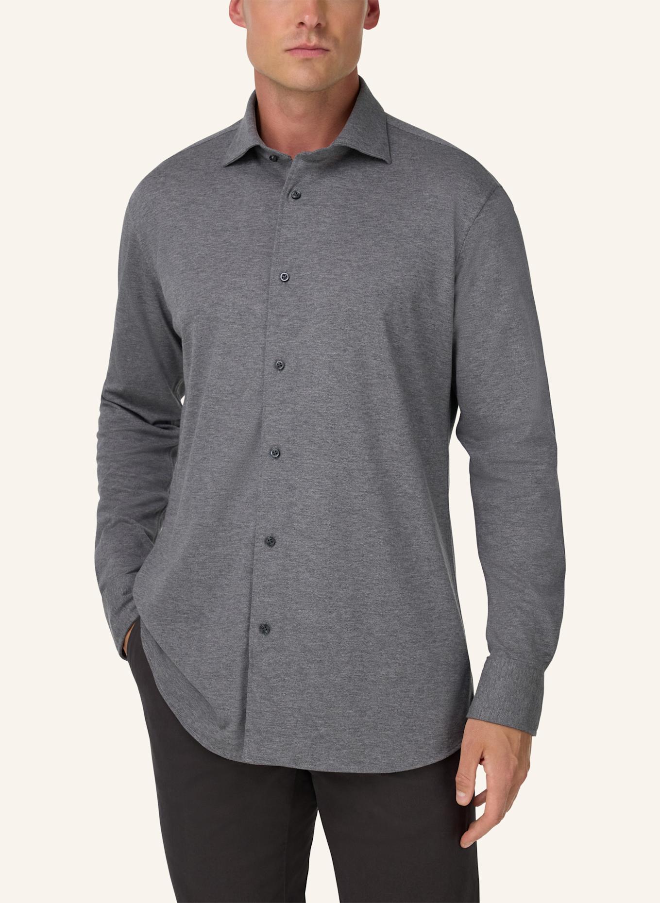 BOGGI MILANO Jerseyhemd Regular Fit: GRAU