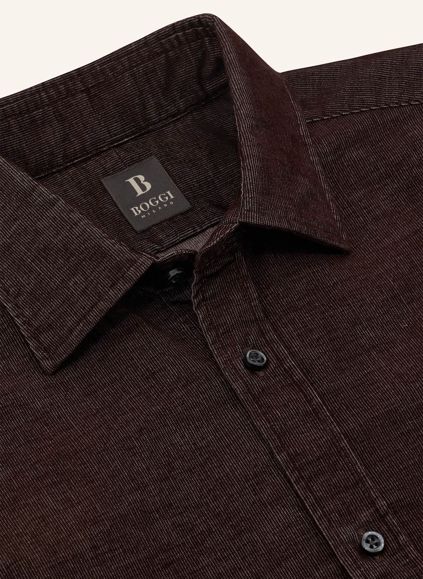 BOGGI MILANO Cordhemd Regular Fit: DUNKELBRAUN