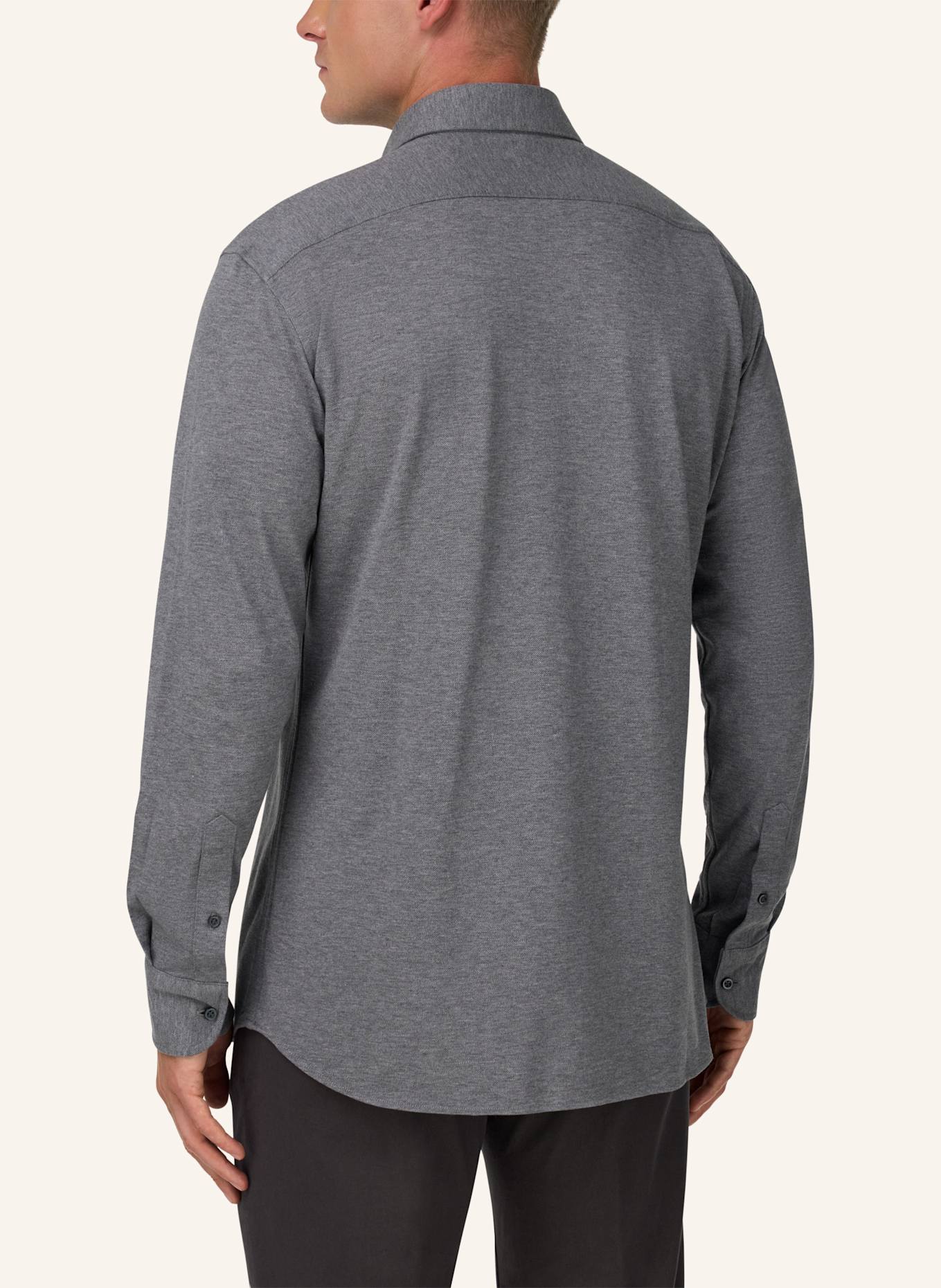 BOGGI MILANO Jerseyhemd Regular Fit: GRAU