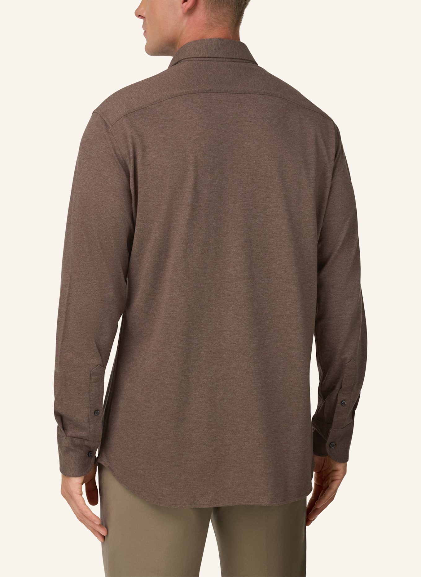 BOGGI MILANO Jerseyhemd Regular Fit: BRAUN