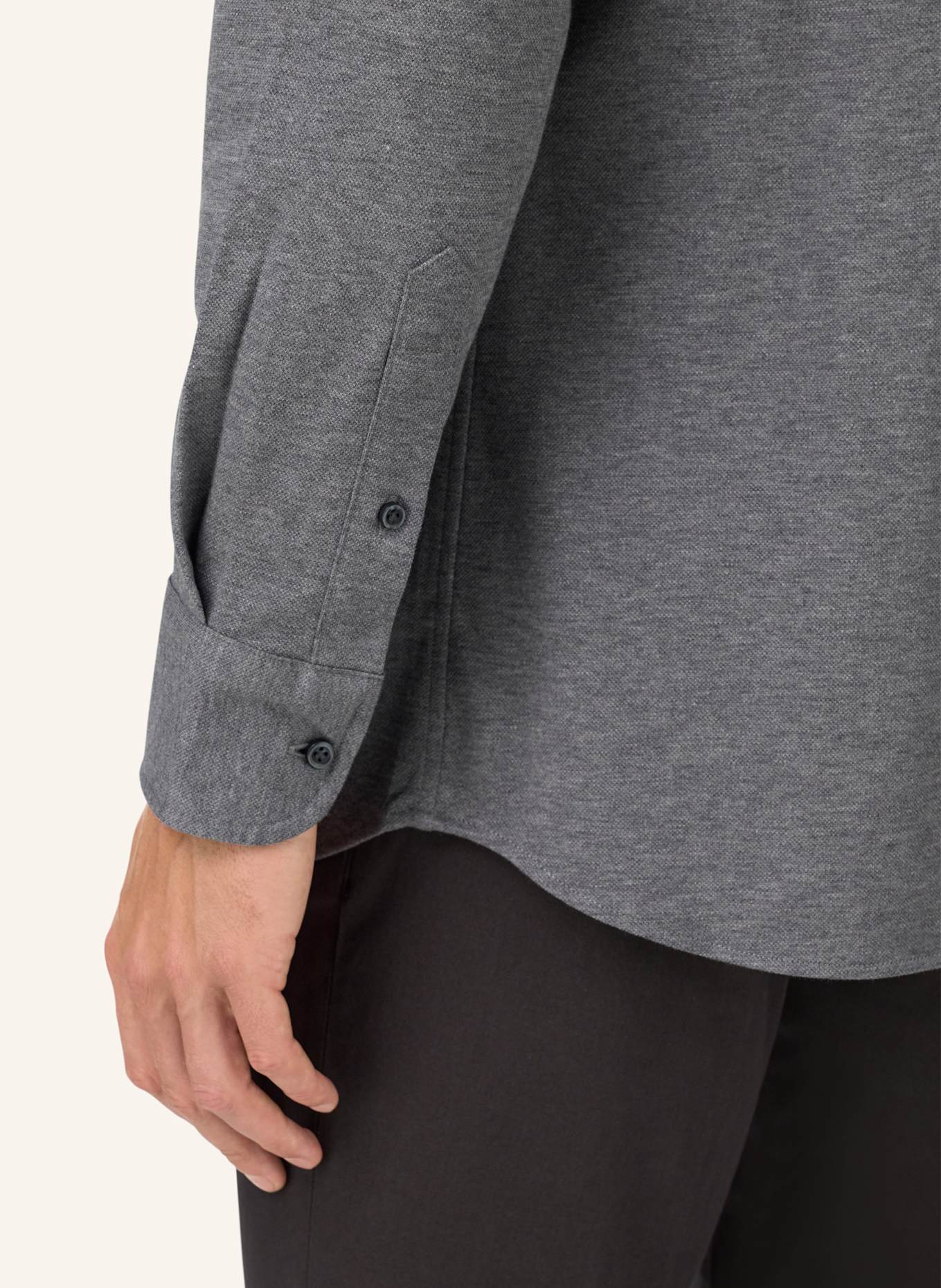 BOGGI MILANO Jerseyhemd Regular Fit: GRAU