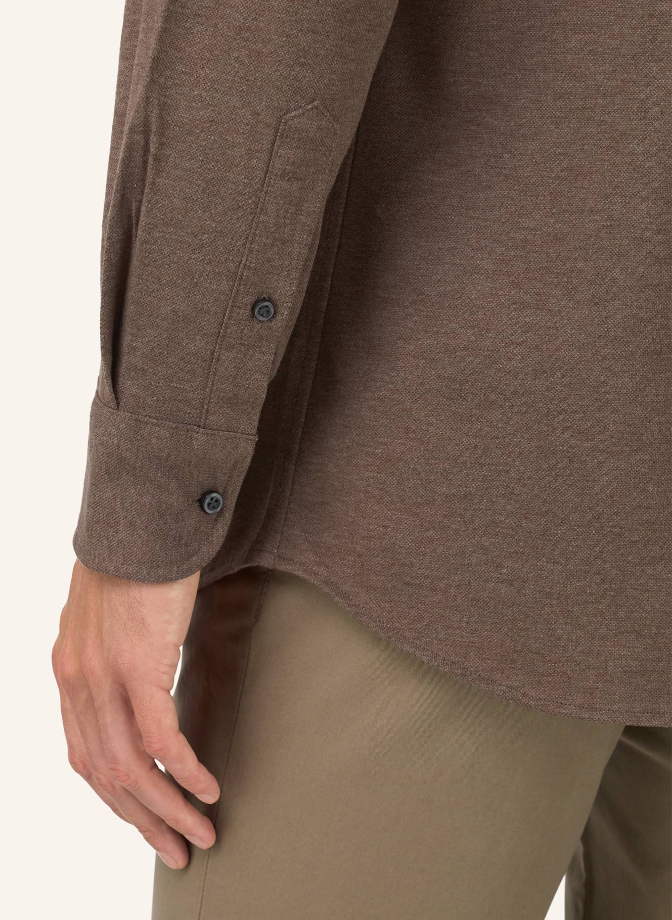 BOGGI MILANO Jerseyhemd Regular Fit: BRAUN