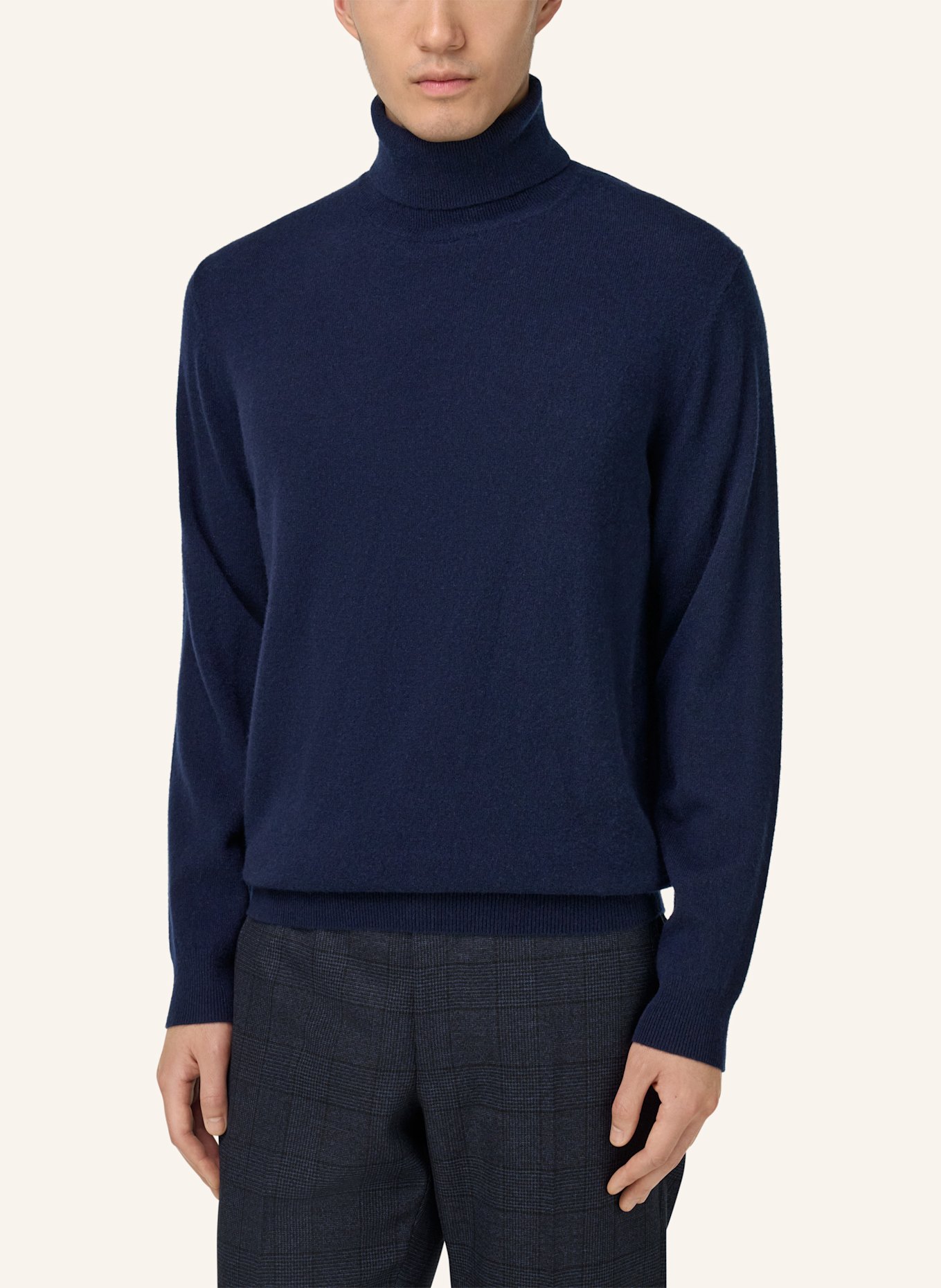 BOGGI MILANO Rollkragenpullover aus Cashmere: BLAU