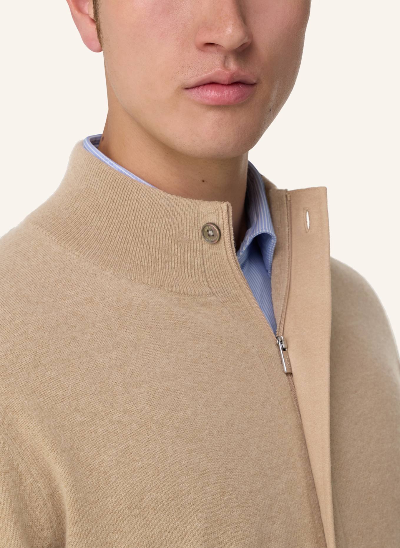 BOGGI MILANO Rollkragenpullover aus Cashmere: BEIGE
