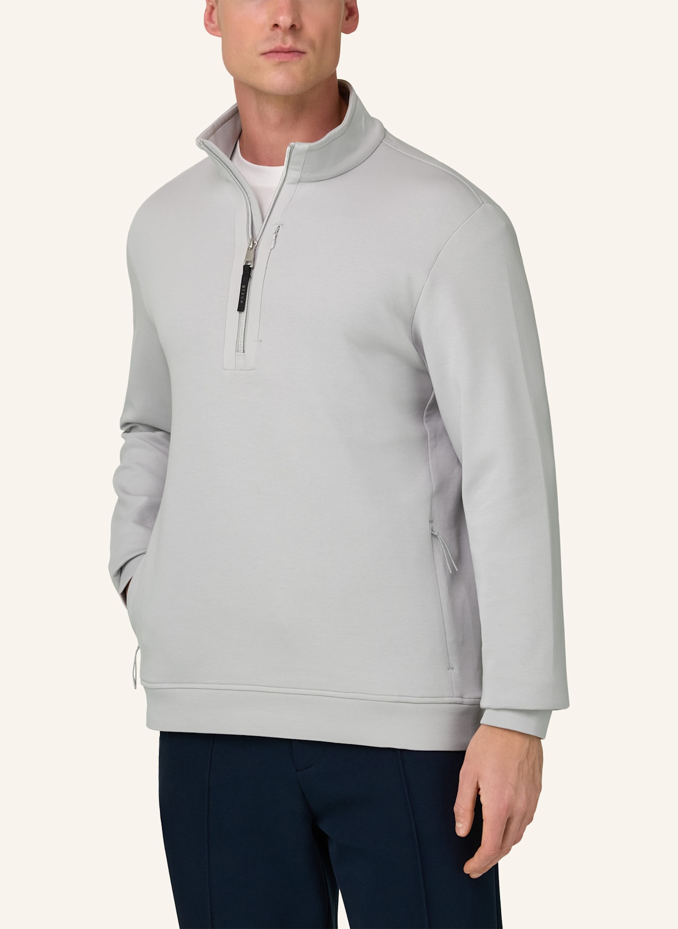 BOGGI MILANO Sweatjacke: WEISS