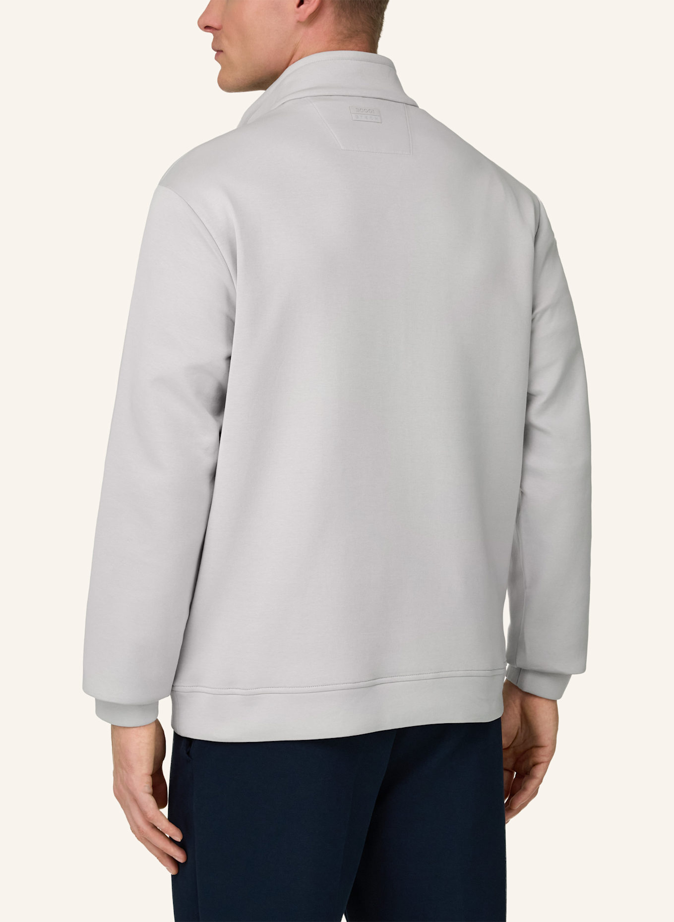 BOGGI MILANO Sweatjacke: WEISS