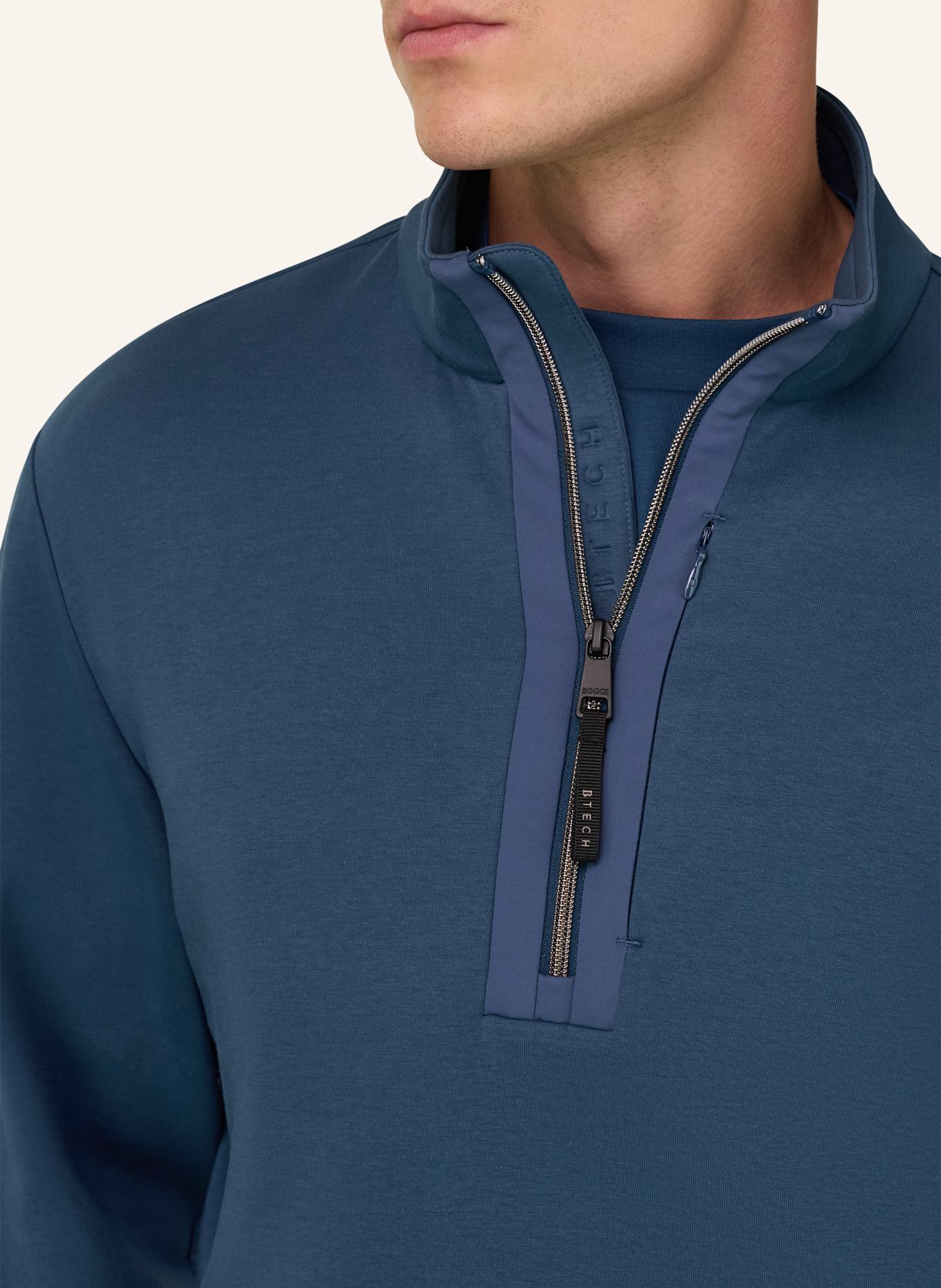 BOGGI MILANO Sweatjacke: BLAU