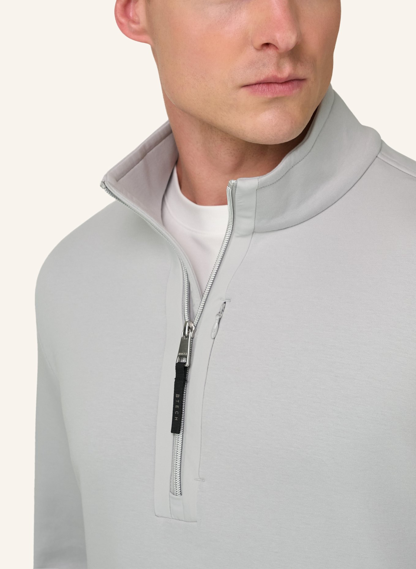 BOGGI MILANO Sweatjacke: WEISS