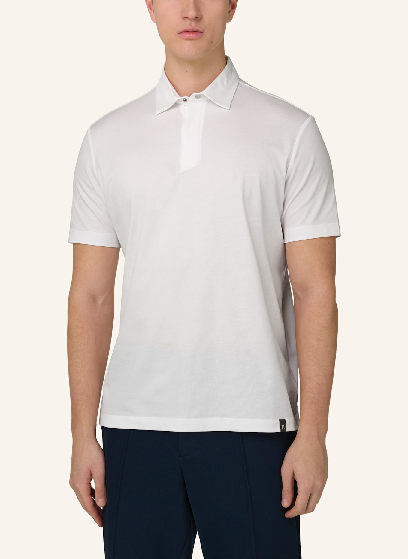 BOGGI MILANO Piqué-Poloshirt: WEISS