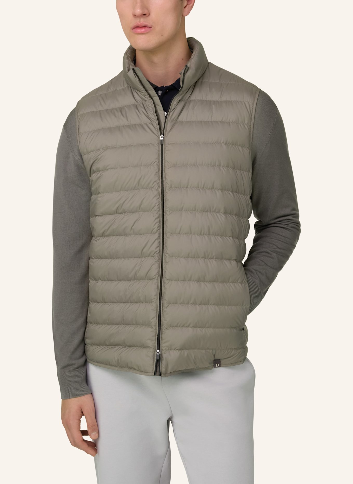 BOGGI MILANO Daunenweste aus Cashmere: DUNKELGRAU