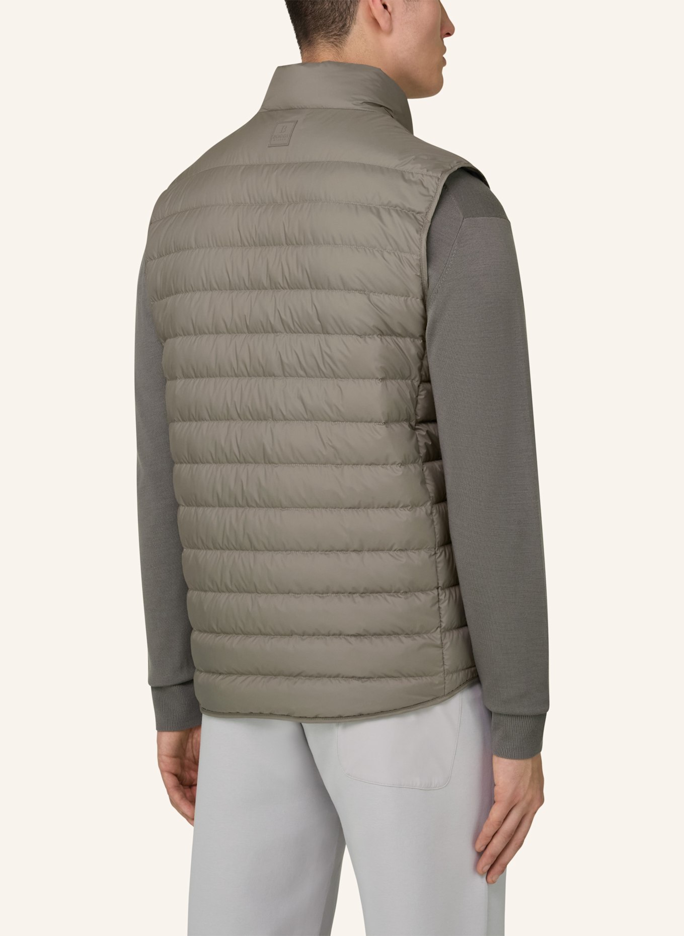 BOGGI MILANO Daunenweste aus Cashmere: DUNKELGRAU