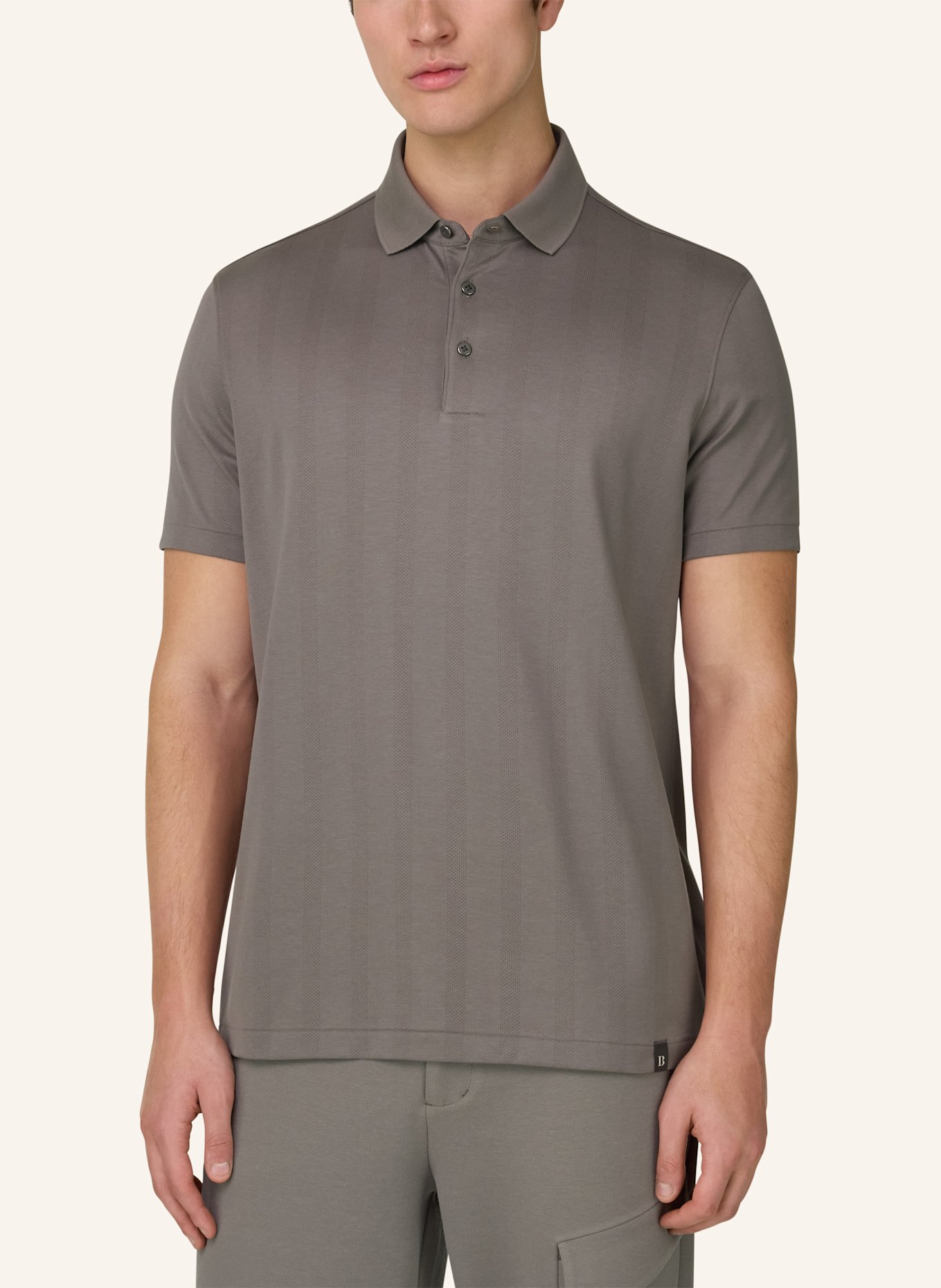 BOGGI MILANO Piqué-Poloshirt: BRAUN