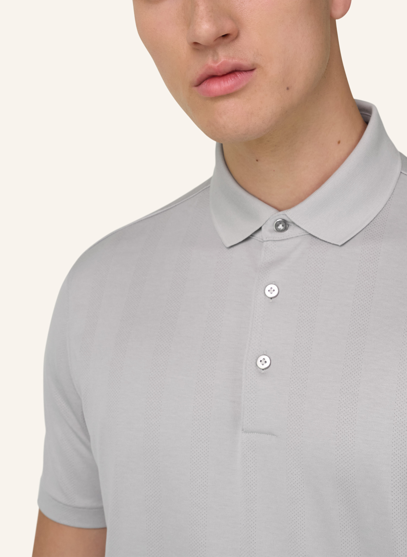 BOGGI MILANO Piqué-Poloshirt: WEISS