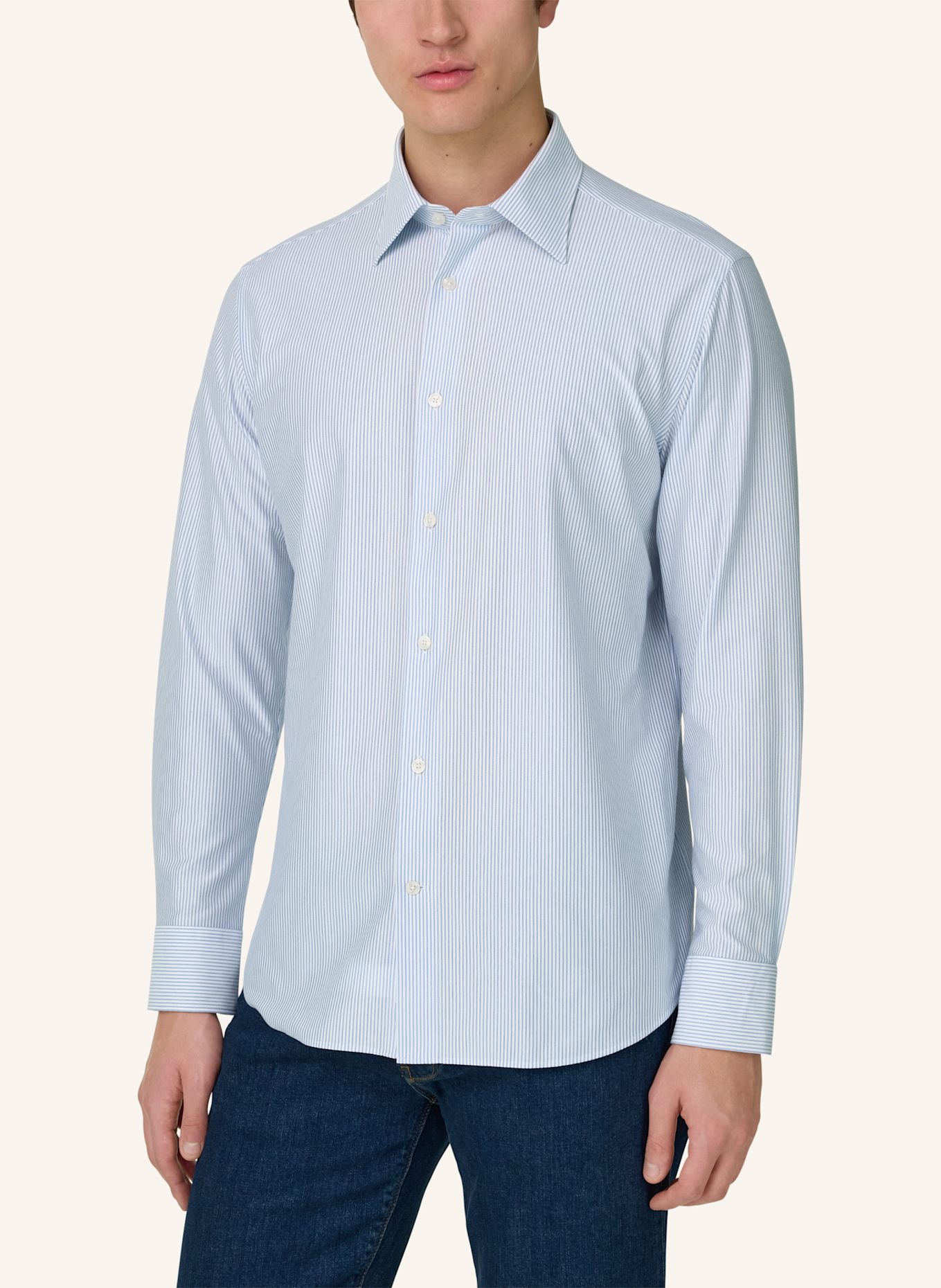 BOGGI MILANO Jerseyhemd Regular Fit: HELLBLAU