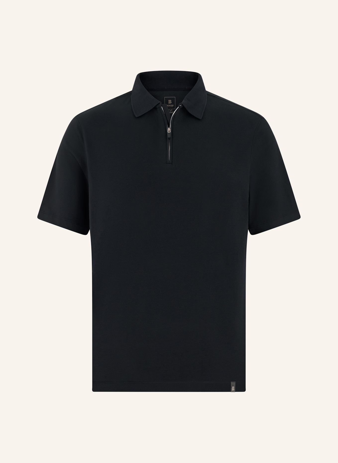 BOGGI MILANO Piqué-Poloshirt: SCHWARZ