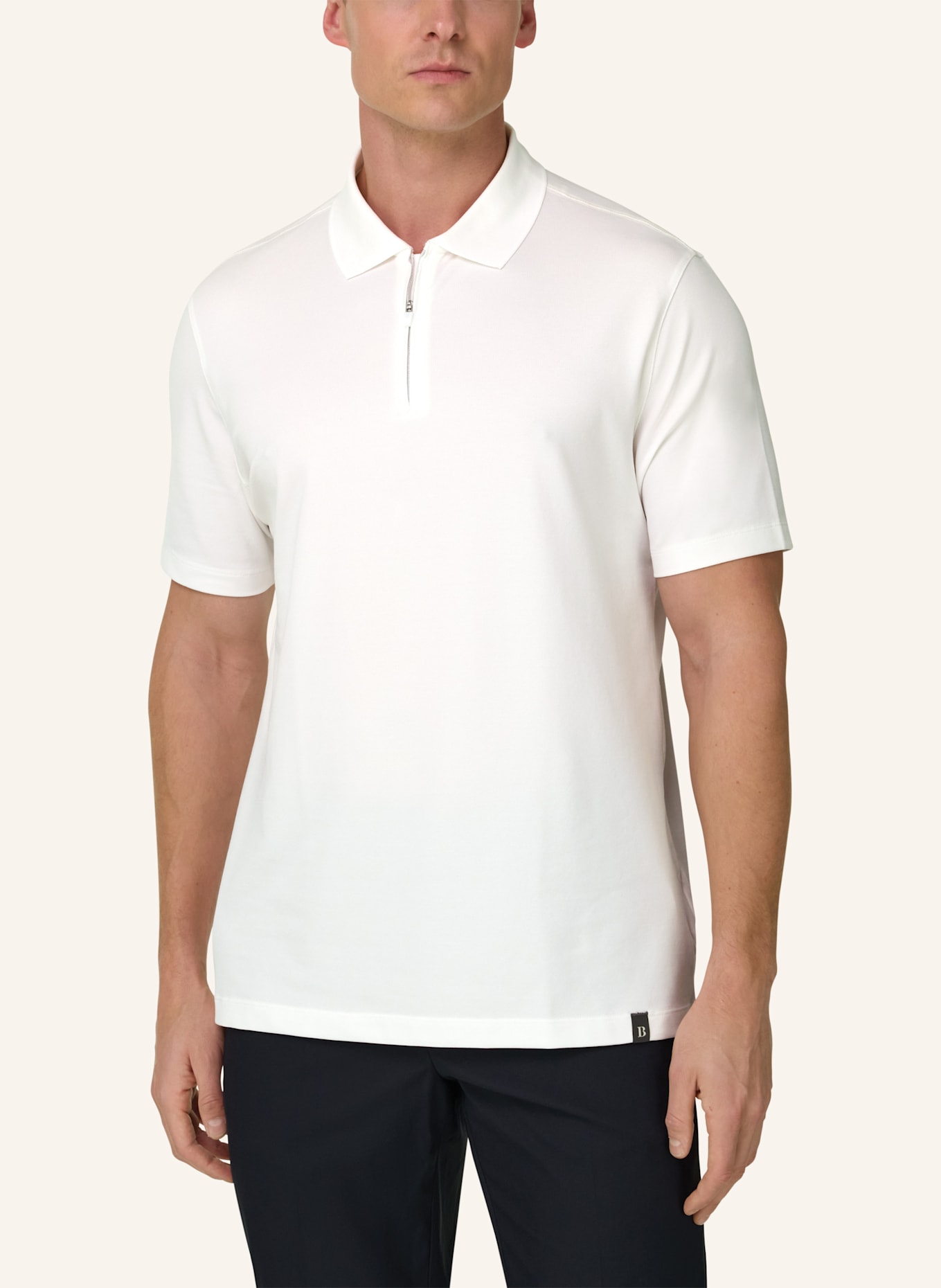 BOGGI MILANO Piqué-Poloshirt: WEISS