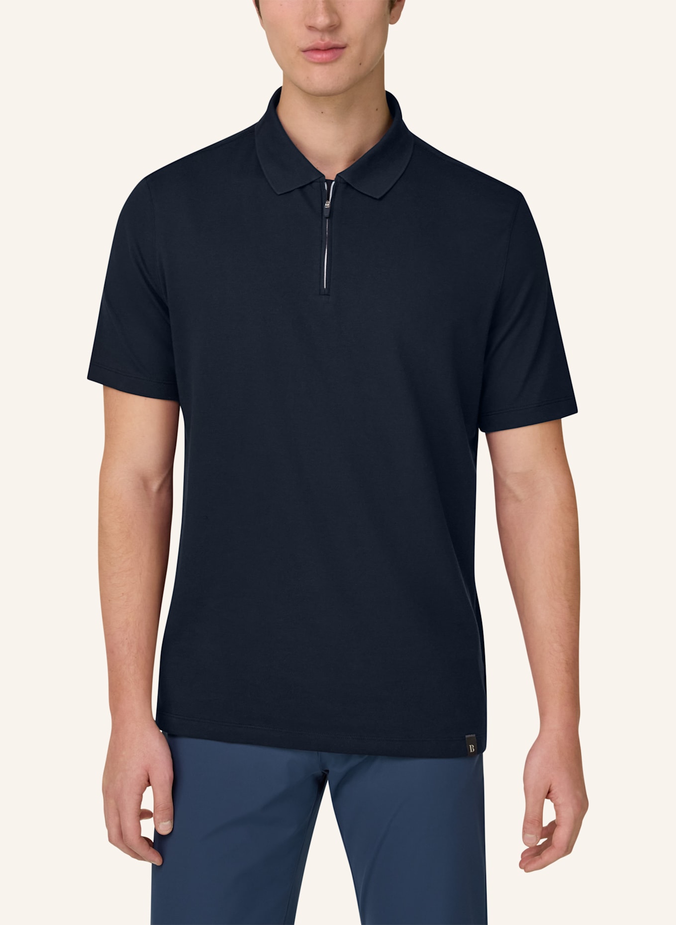 BOGGI MILANO Piqué-Poloshirt: BLAU
