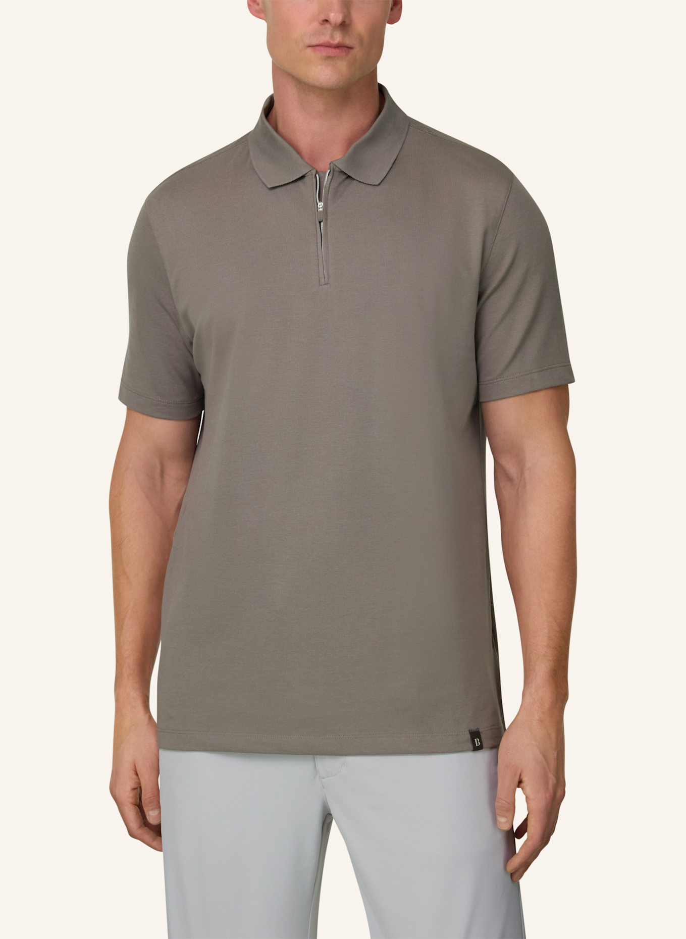 BOGGI MILANO Piqué-Poloshirt: BRAUN