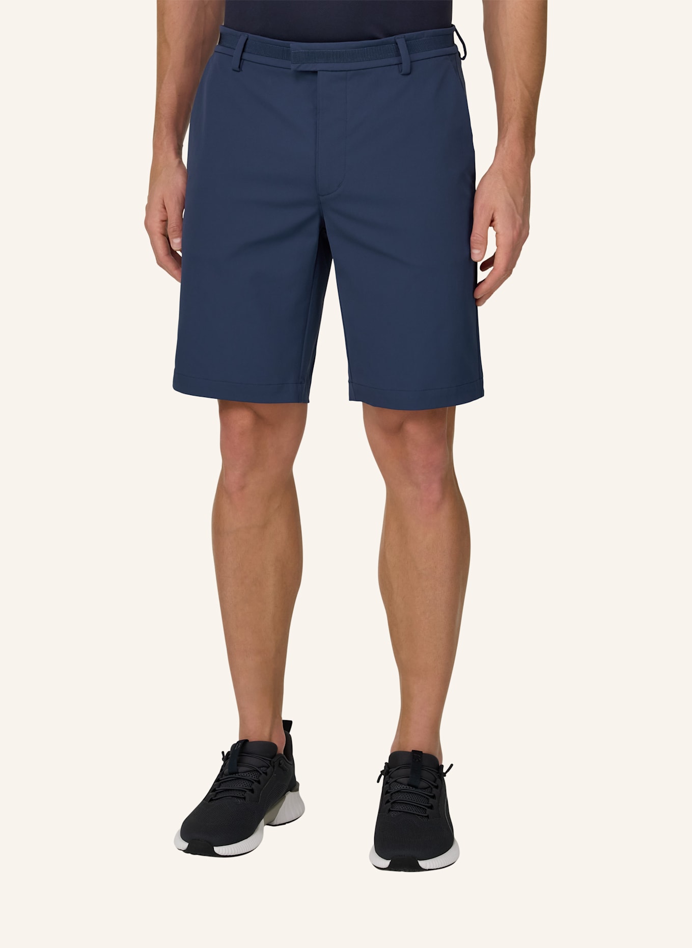 BOGGI MILANO Leinenshorts: BLAU