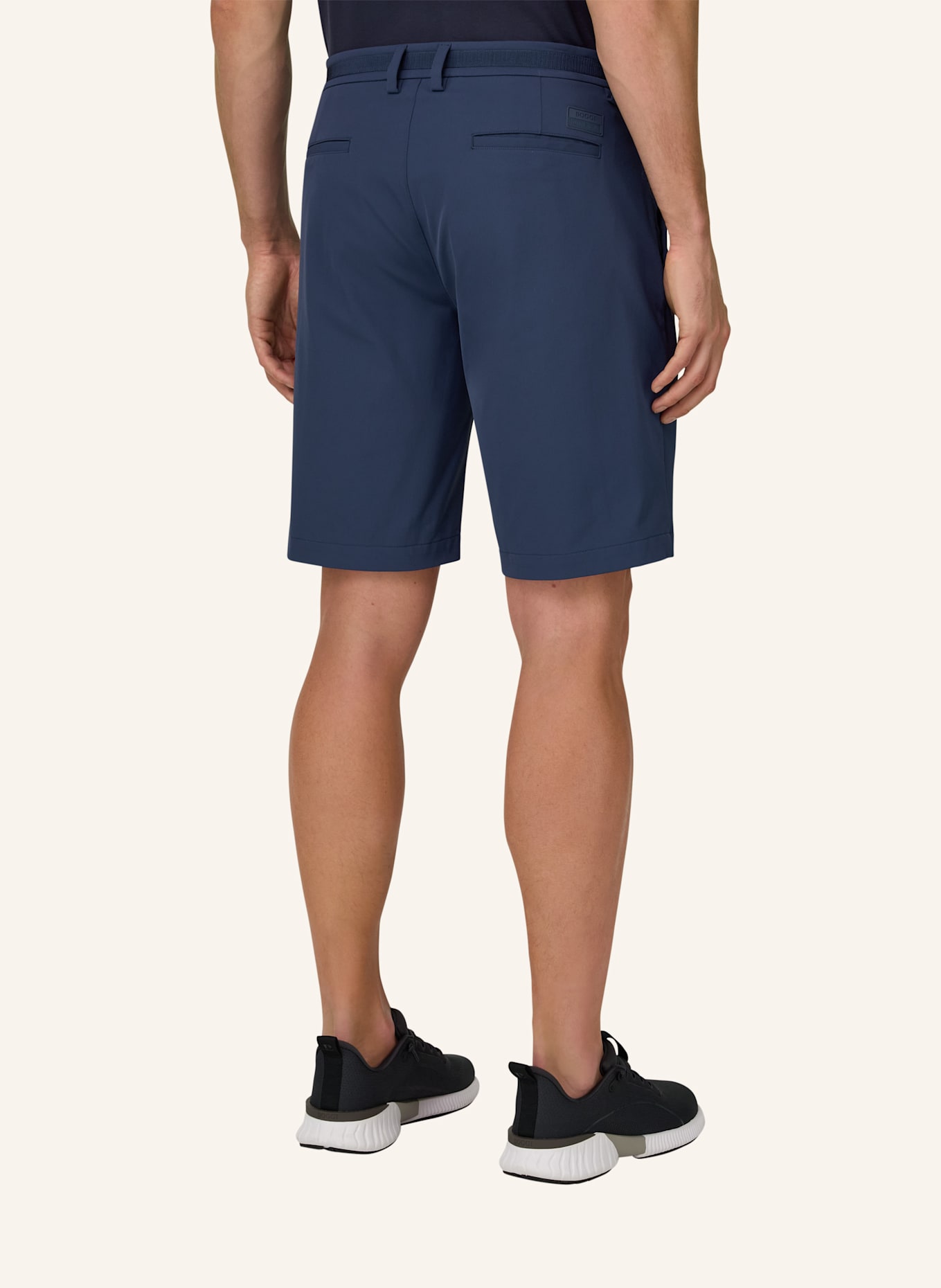 BOGGI MILANO Leinenshorts: BLAU