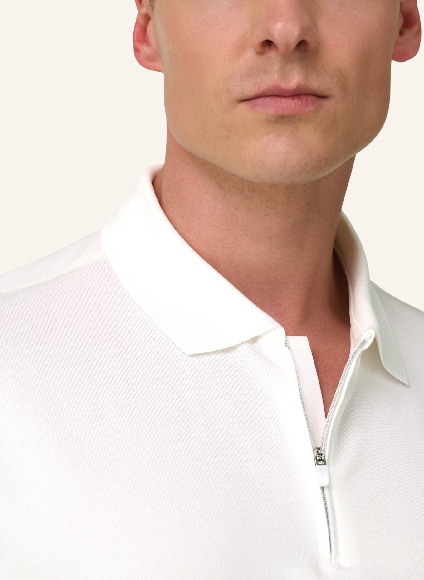 BOGGI MILANO Piqué-Poloshirt: WEISS