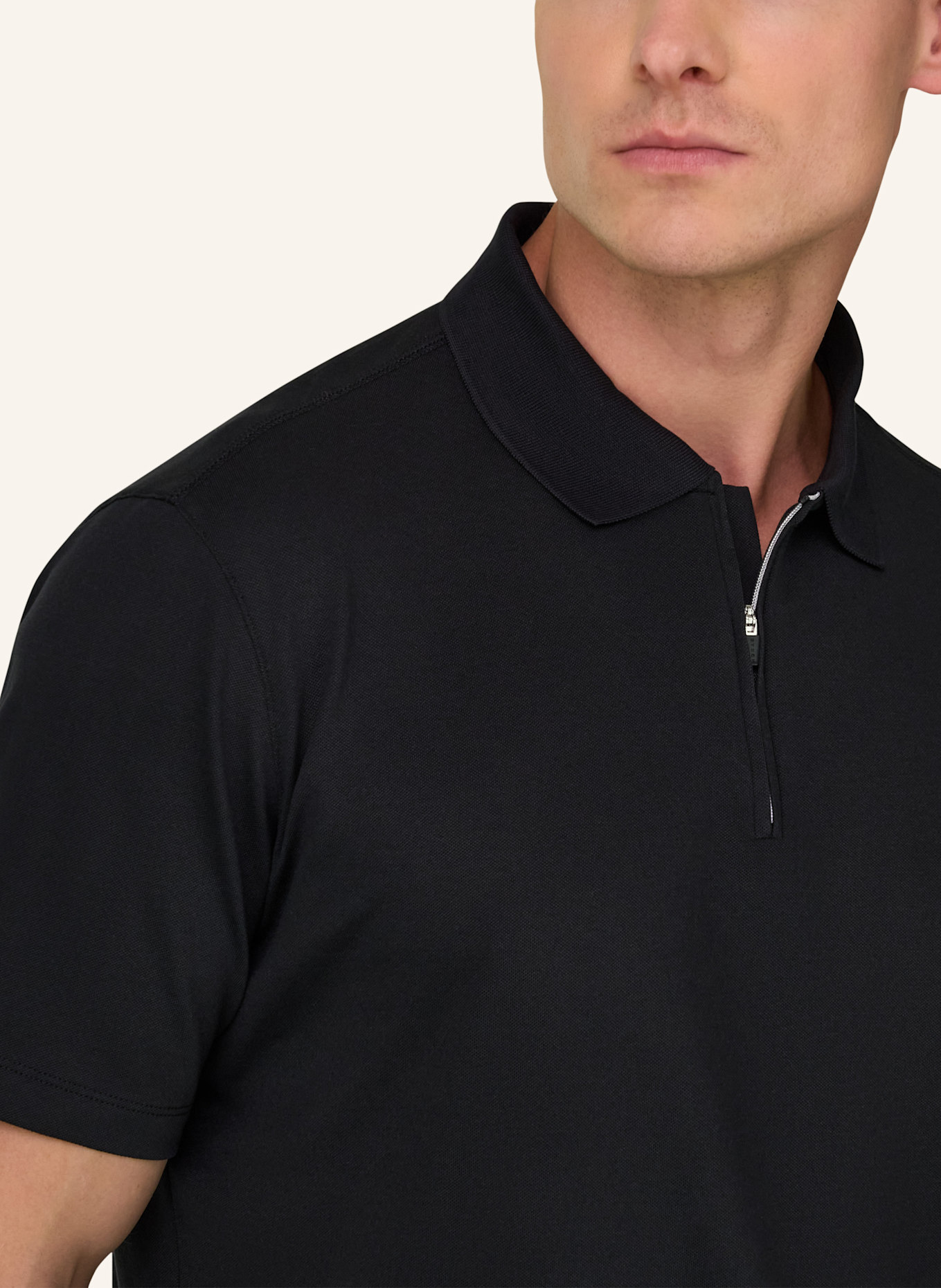 BOGGI MILANO Piqué-Poloshirt: SCHWARZ