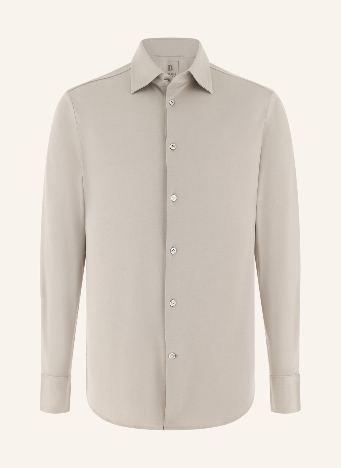 BOGGI MILANO Jerseyhemd Regular Fit: BRAUN