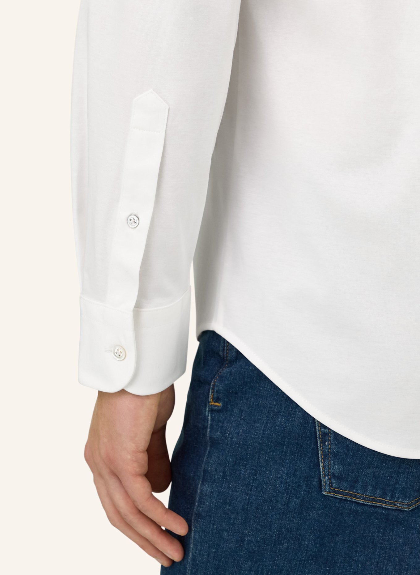 BOGGI MILANO Jerseyhemd Regular Fit: WEISS