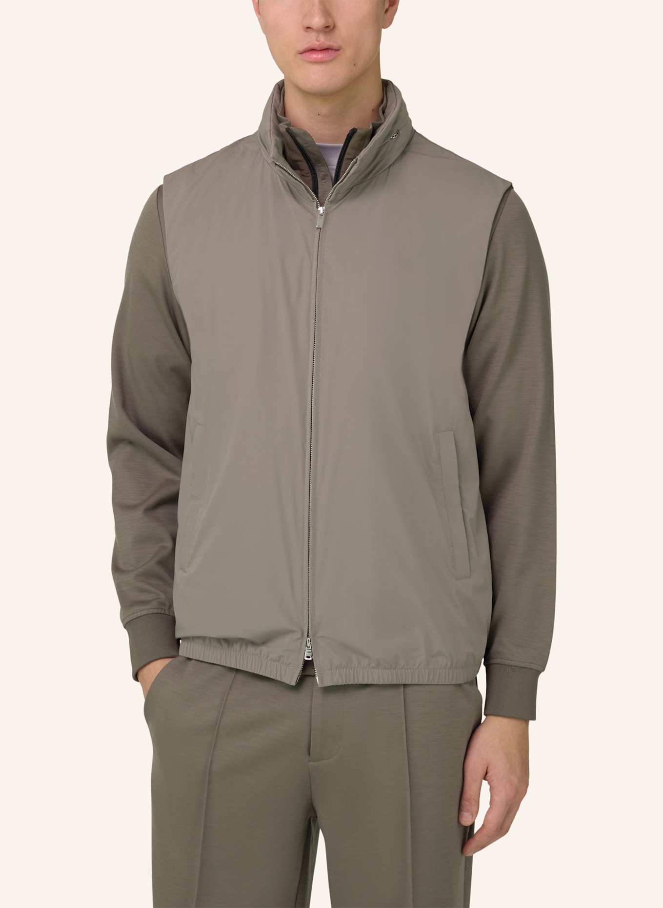 BOGGI MILANO Daunenweste aus Cashmere: DUNKELGRAU