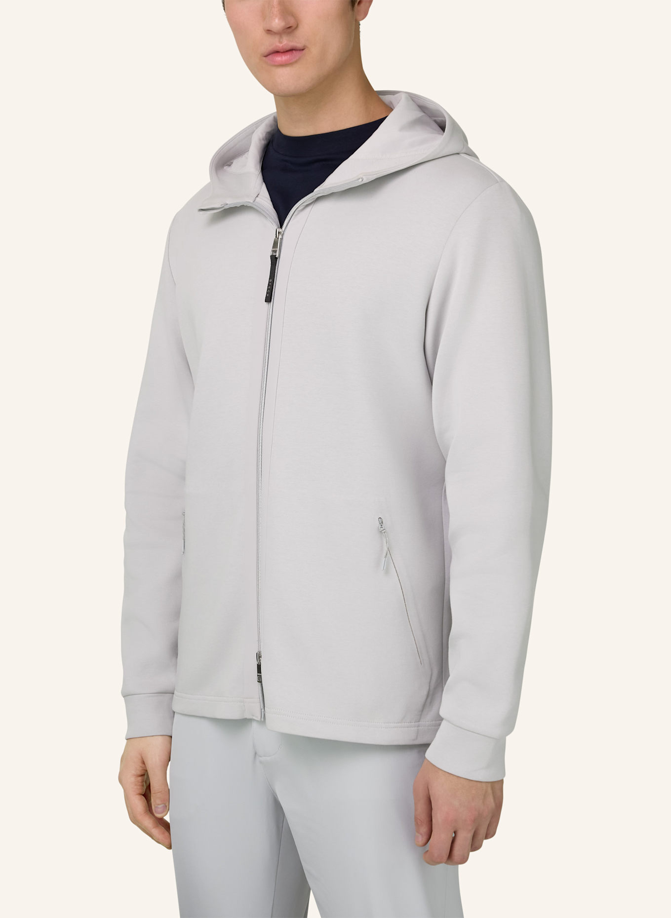 BOGGI MILANO Sweatjacke: WEISS