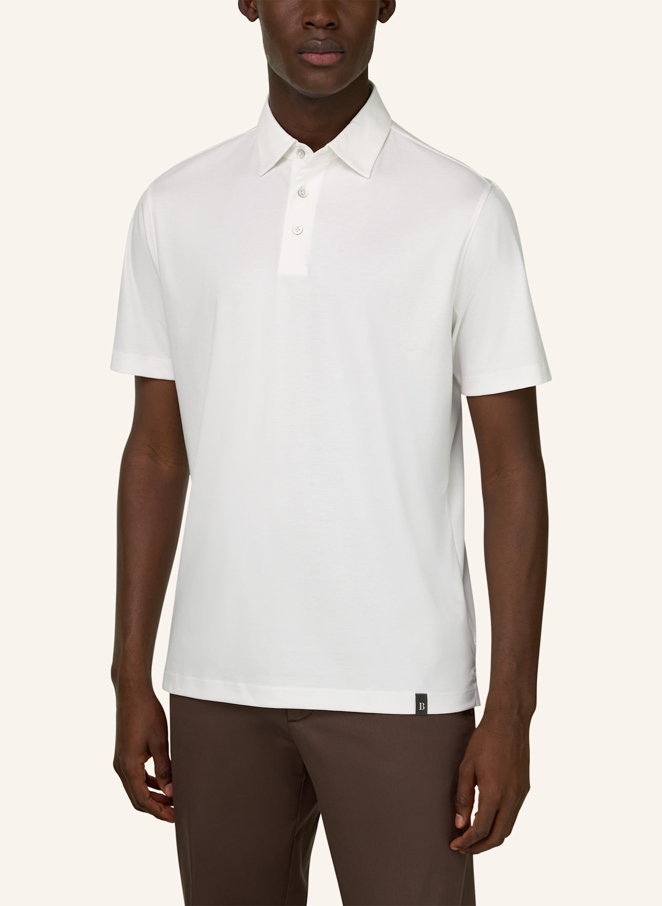 BOGGI MILANO Piqué-Poloshirt: WEISS
