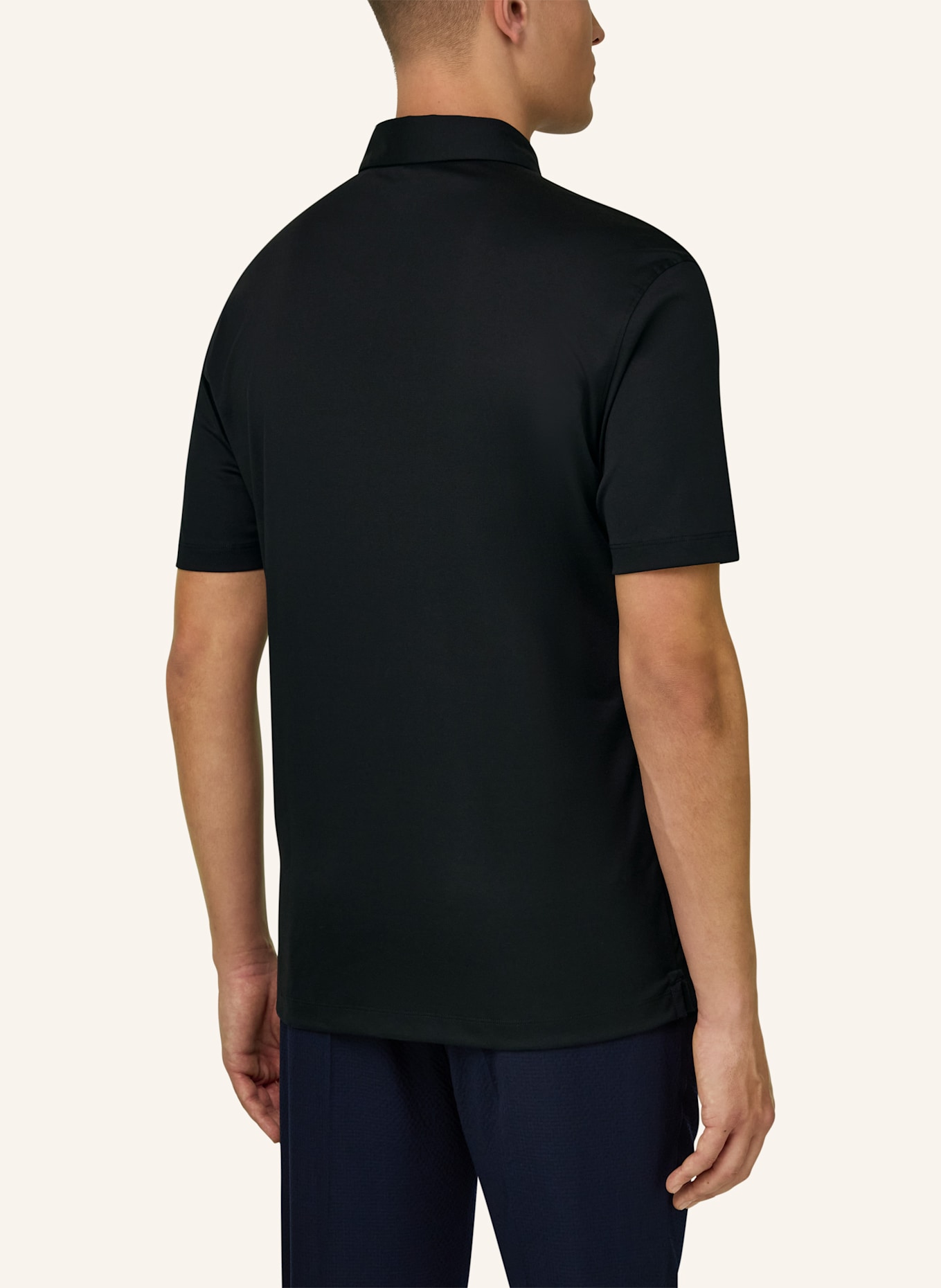 BOGGI MILANO Piqué-Poloshirt: SCHWARZ