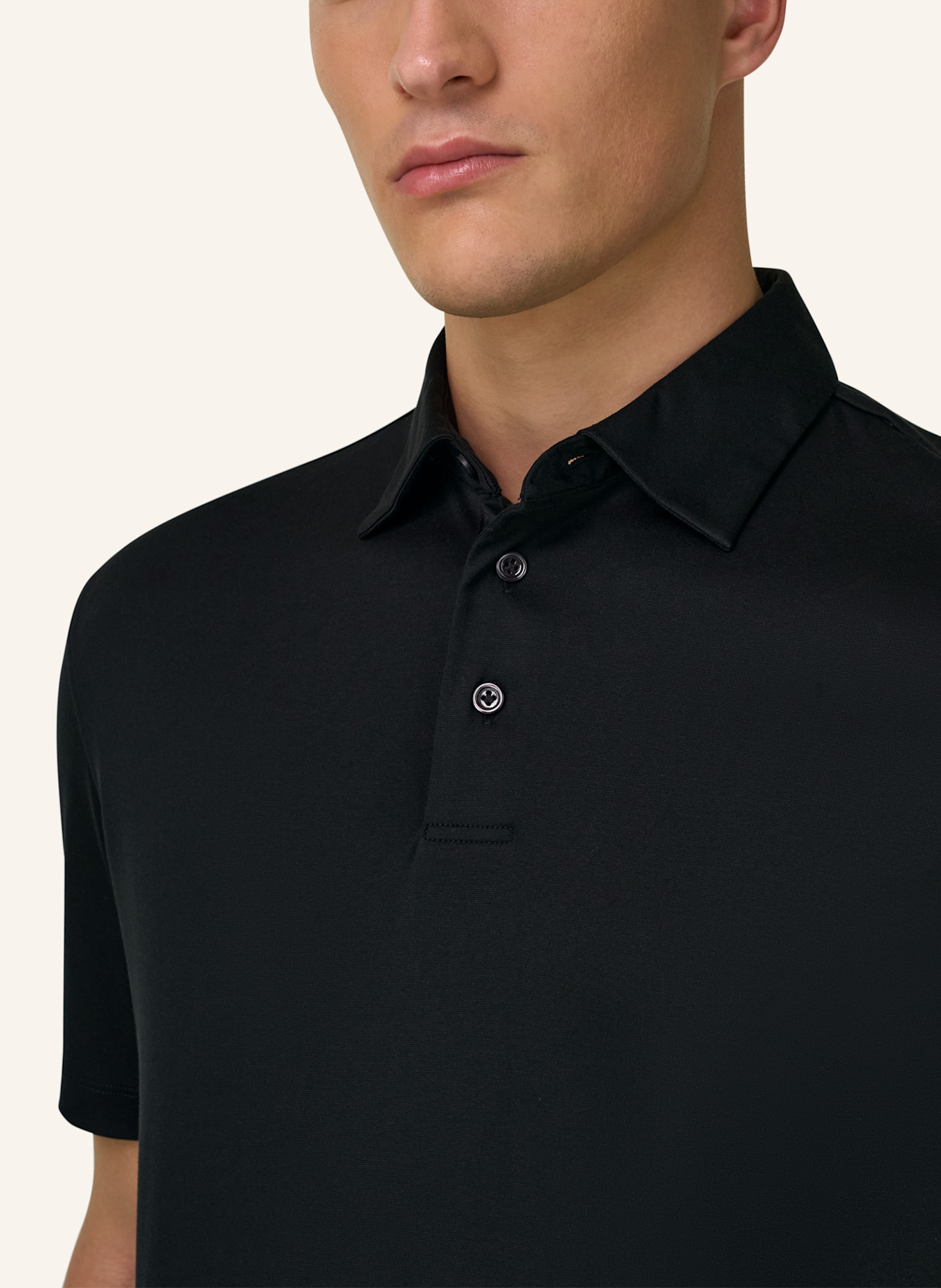 BOGGI MILANO Piqué-Poloshirt: SCHWARZ