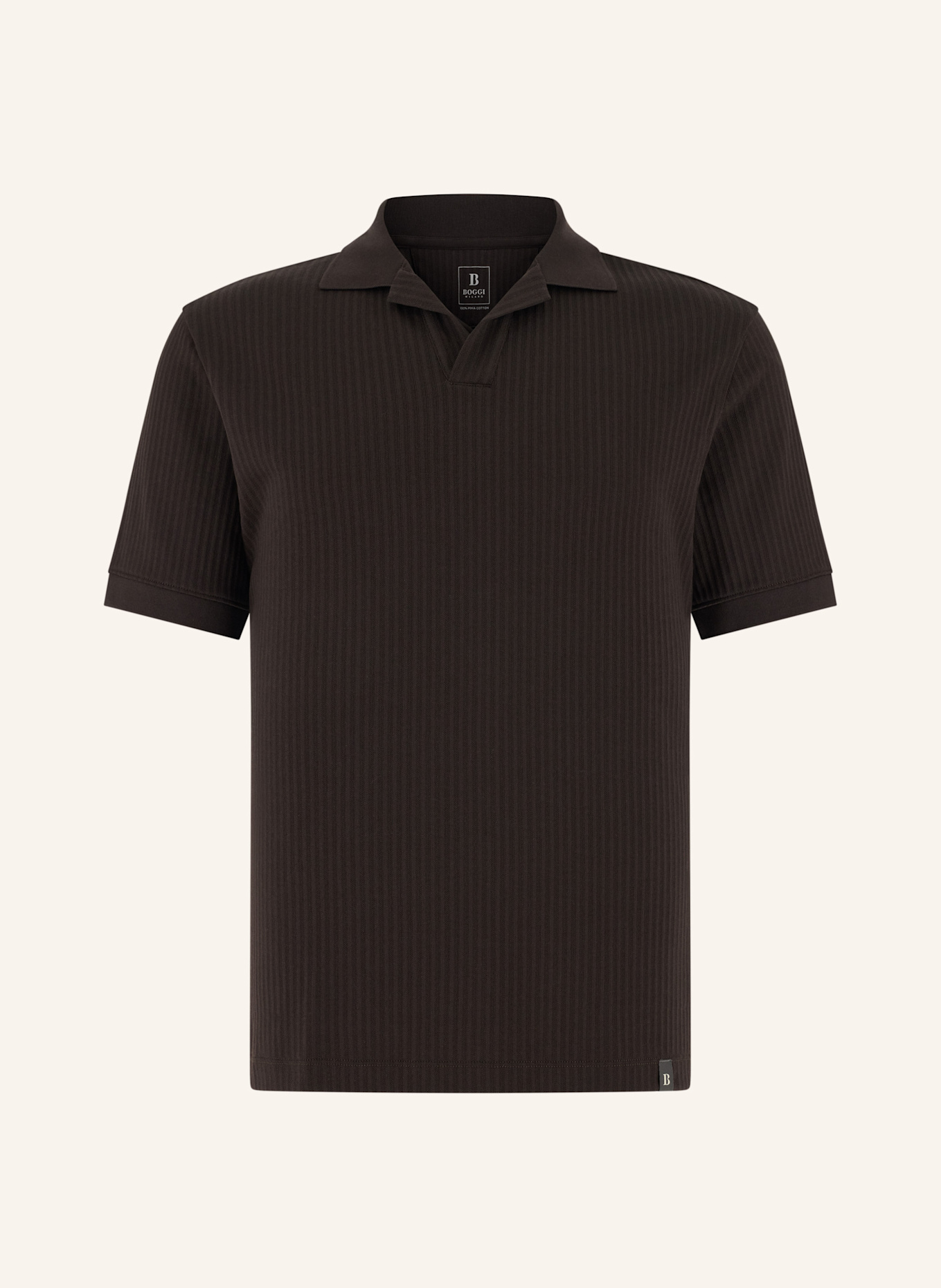 BOGGI MILANO Piqué-Poloshirt: BRAUN