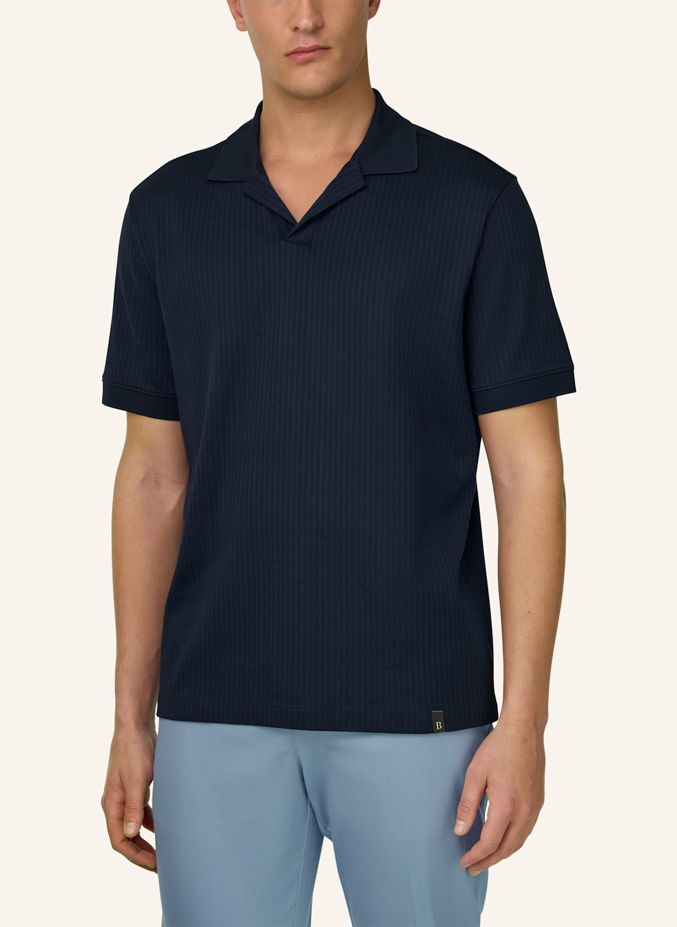 BOGGI MILANO Piqué-Poloshirt: BLAU